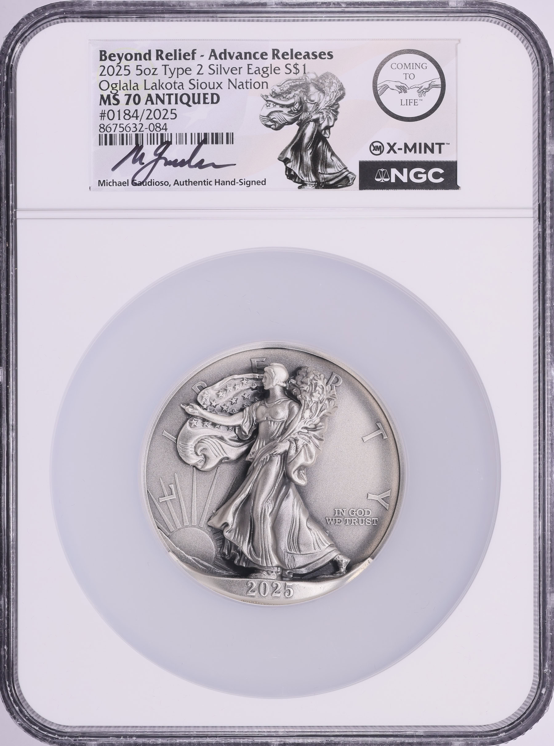 2025 Oglala Lakota Sioux Sovereign Nation Silver 5oz Dollar Type 2