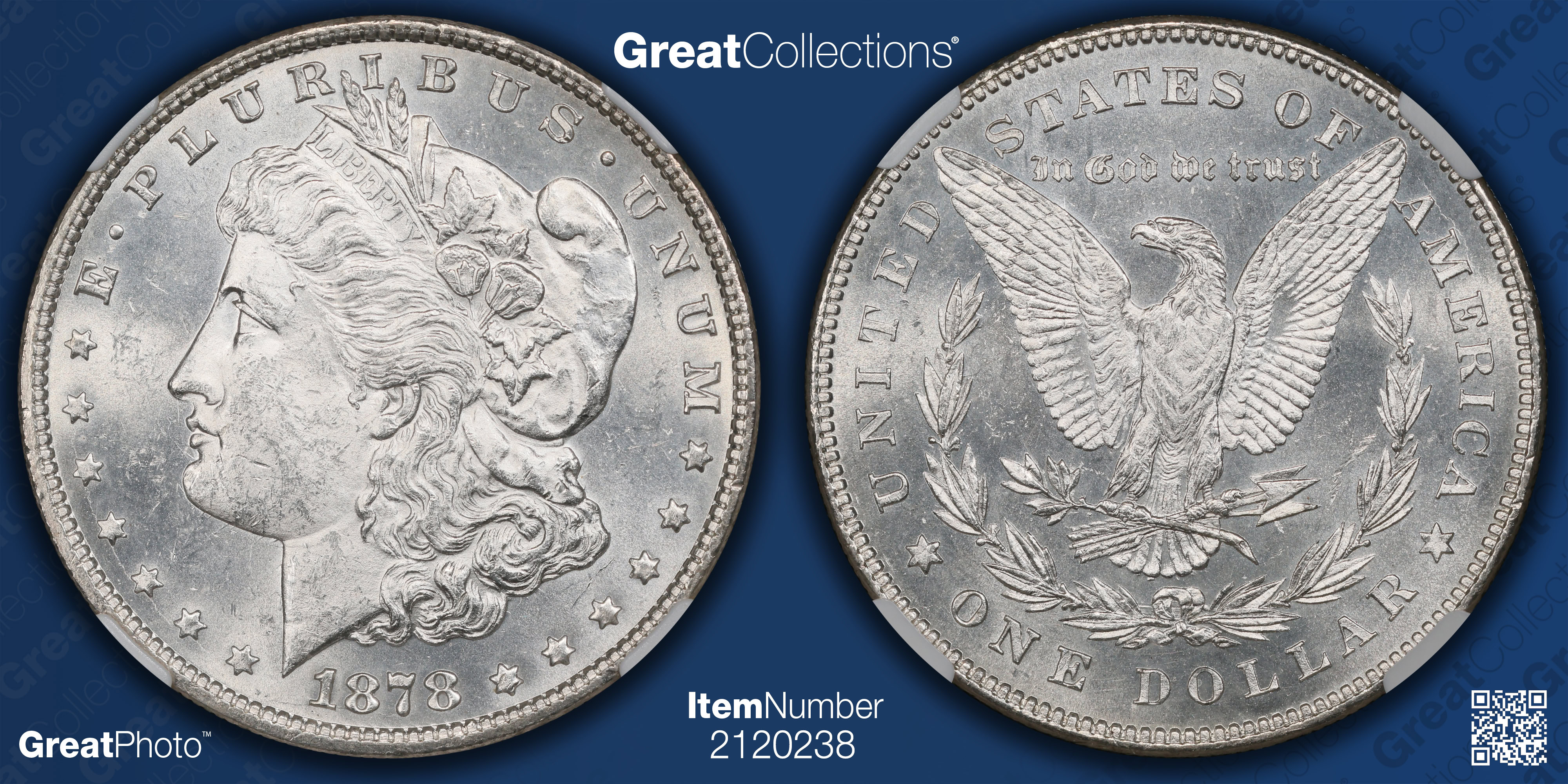 1878 7/8TF Morgan Silver Dollar 7/4TF VAM-41A NGC MS-62 (Item