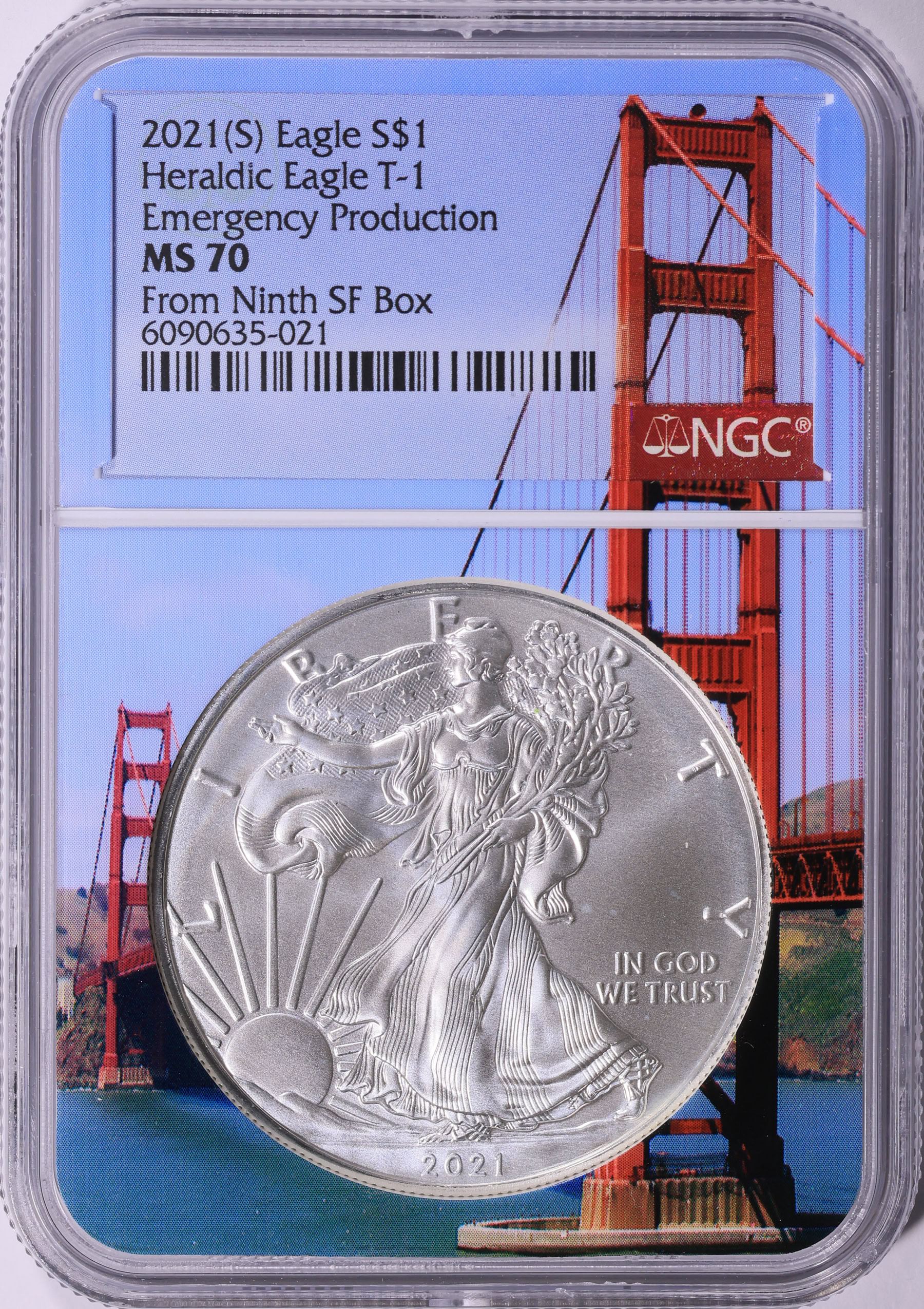 2021-(S) $1 Silver Eagle Type 1 Emergency Production Struck at San