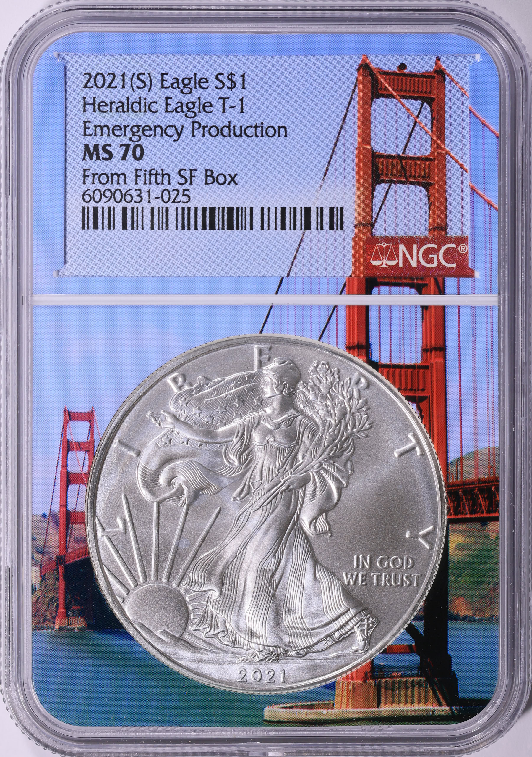 2021-(S) $1 Silver Eagle Type 1 Emergency Production Struck at San