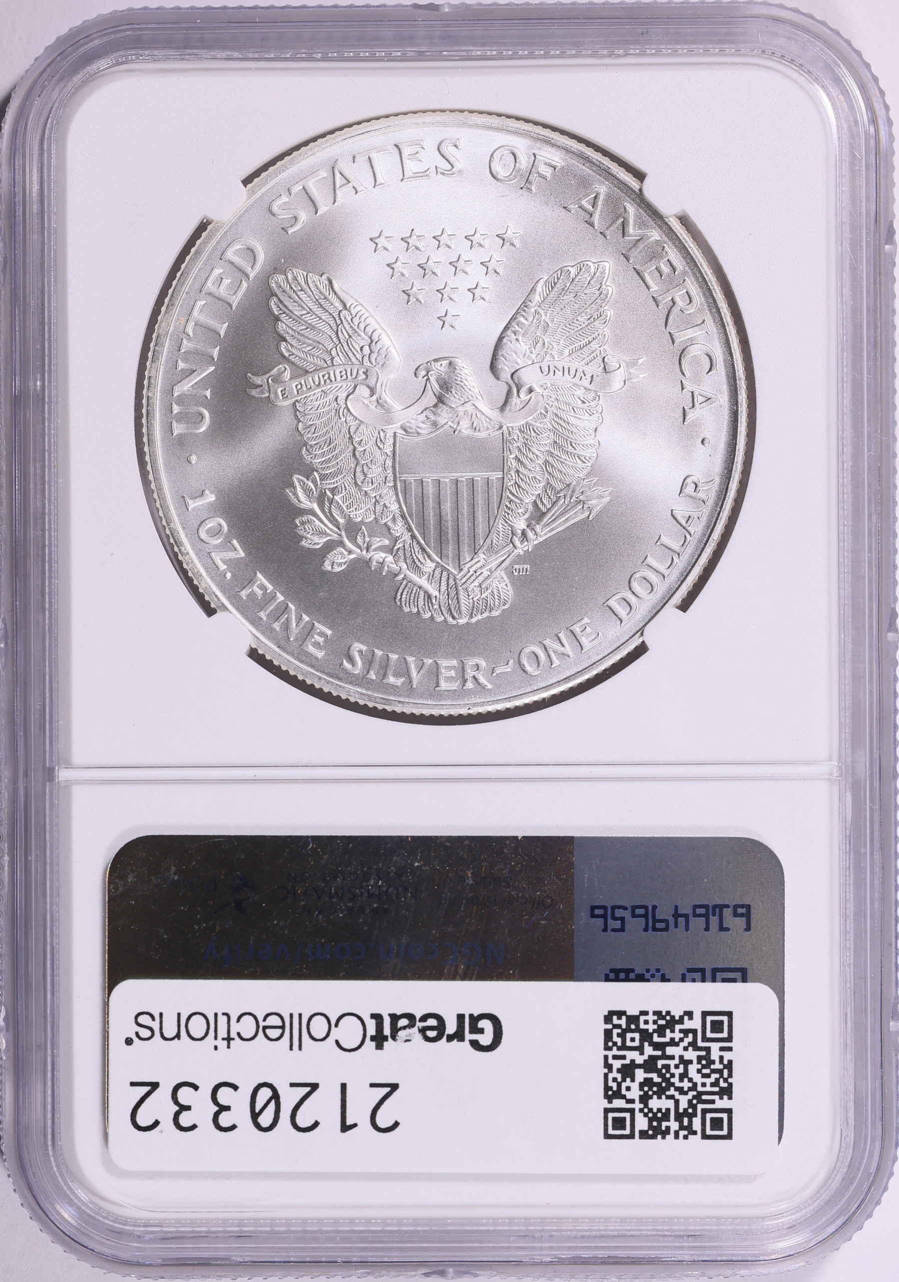 2001 $1 Silver Eagle NGC MS-70 (Limited Edition Dual Signature
