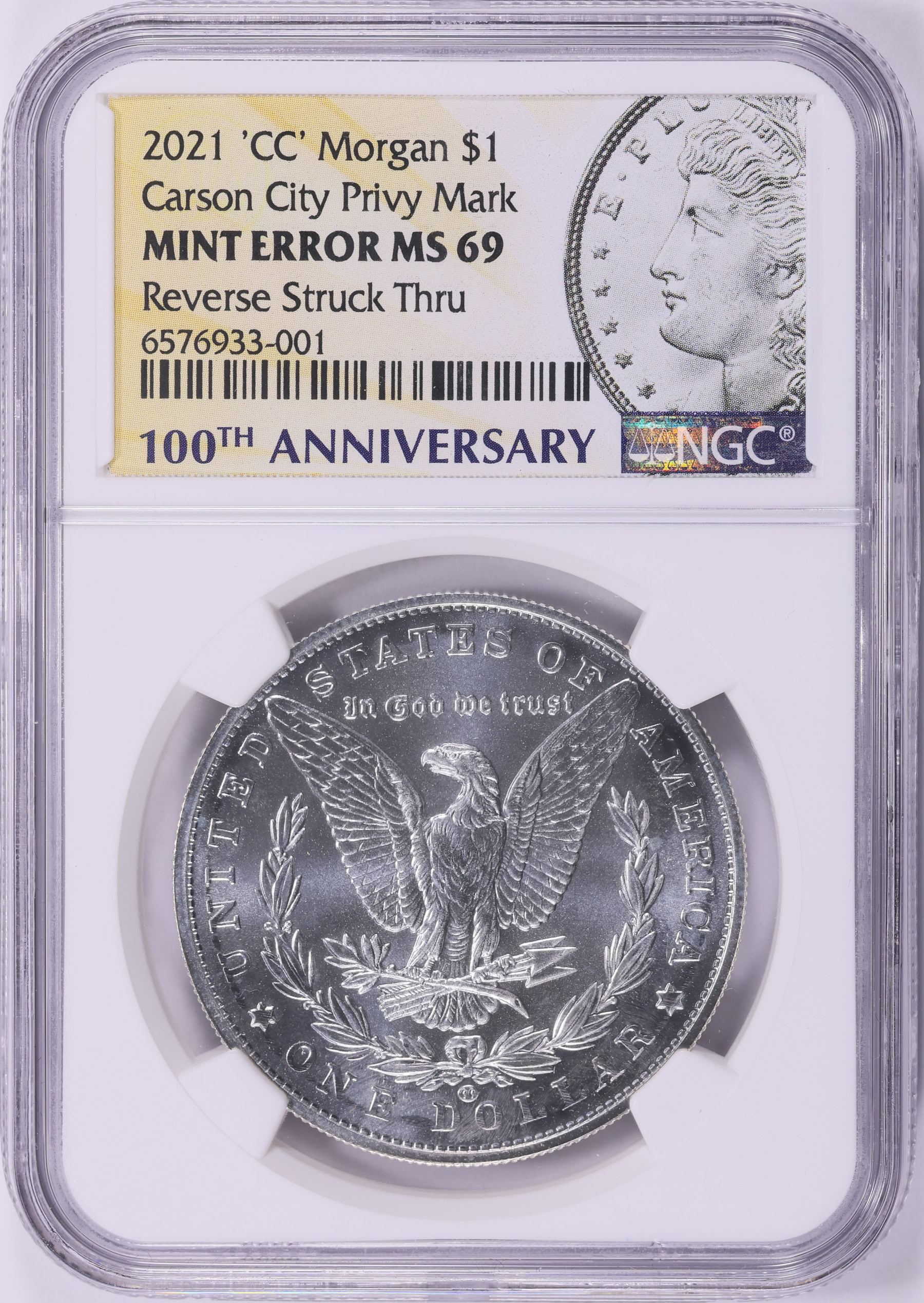 珈琲貴族先生　ジークレー　Minus ion シリアルナンバー1/20 Mint Error 2021-CC Morgan Silver Dollar Carson City Privy Mark