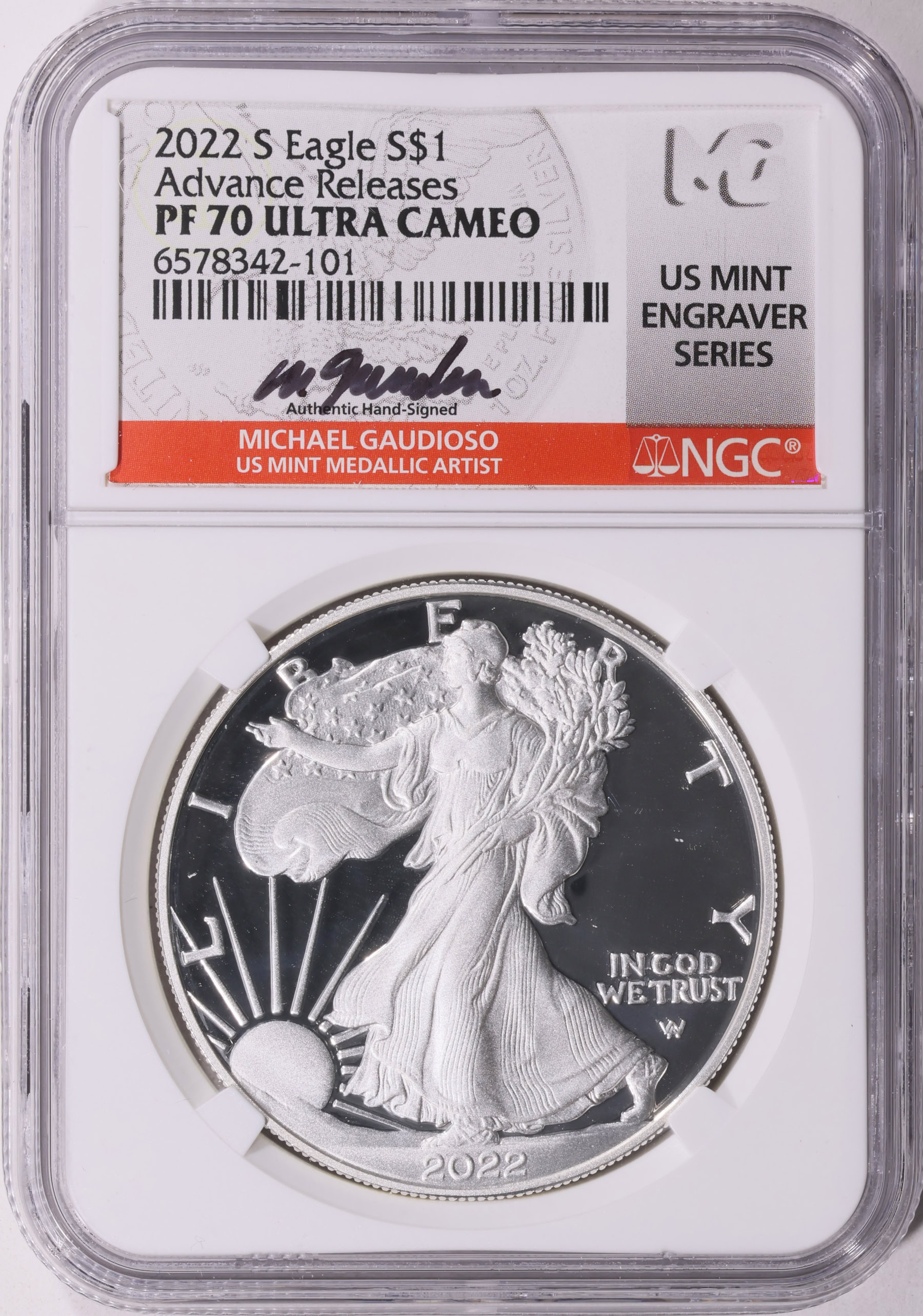 2022-S $1 Silver Eagle Advance Releases NGC Proof-70 UC (Michael
