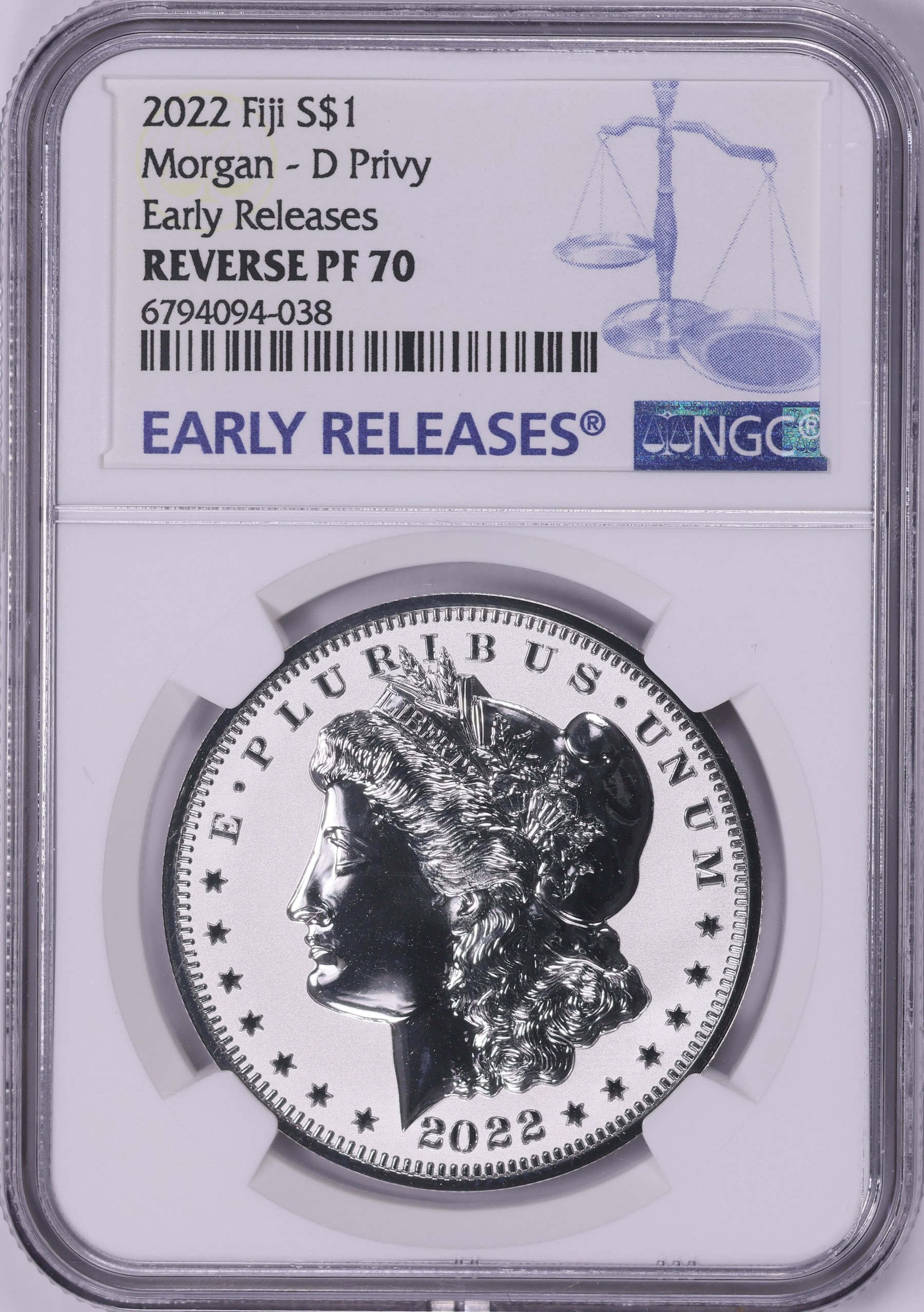 Fiji 2022-D Silver Dollar Morgan Dollar D Privy Reverse Proof Early ...