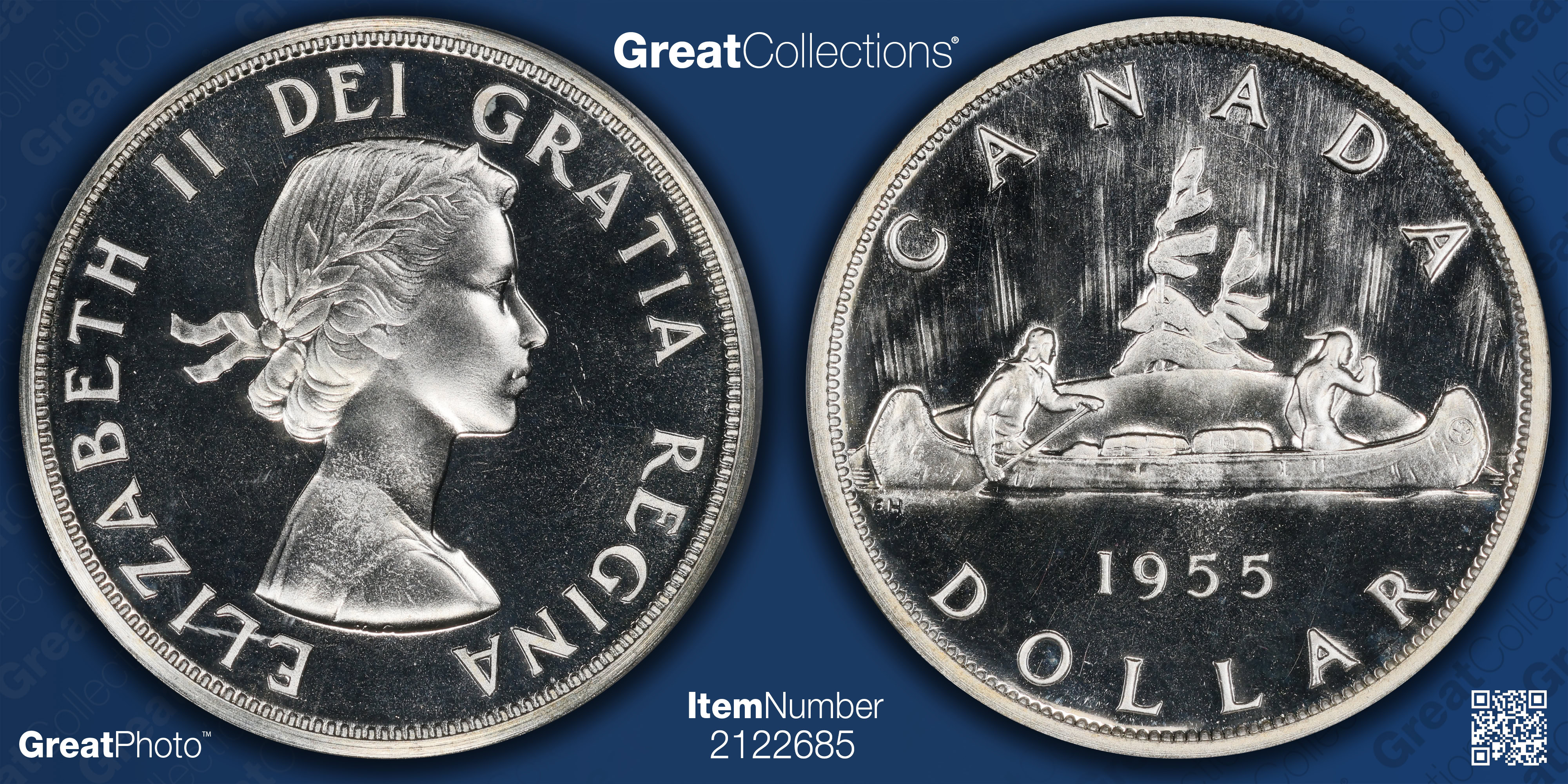 Canada 1955 Silver Dollar Arnprior KM-54 PCGS PL-66 (Item 2122685