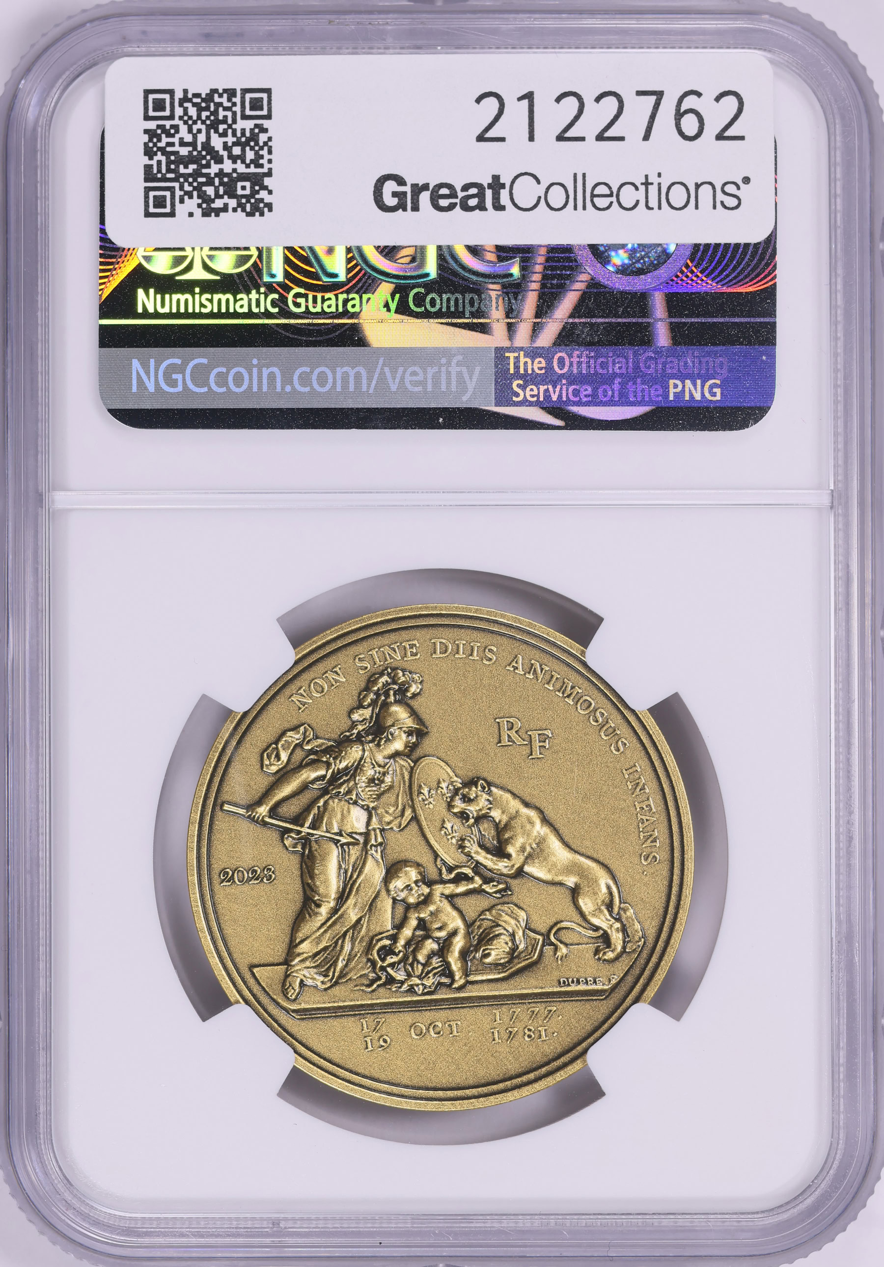 France 2023 Gold €200 Libertas Americana Antique Finish KM-3275
