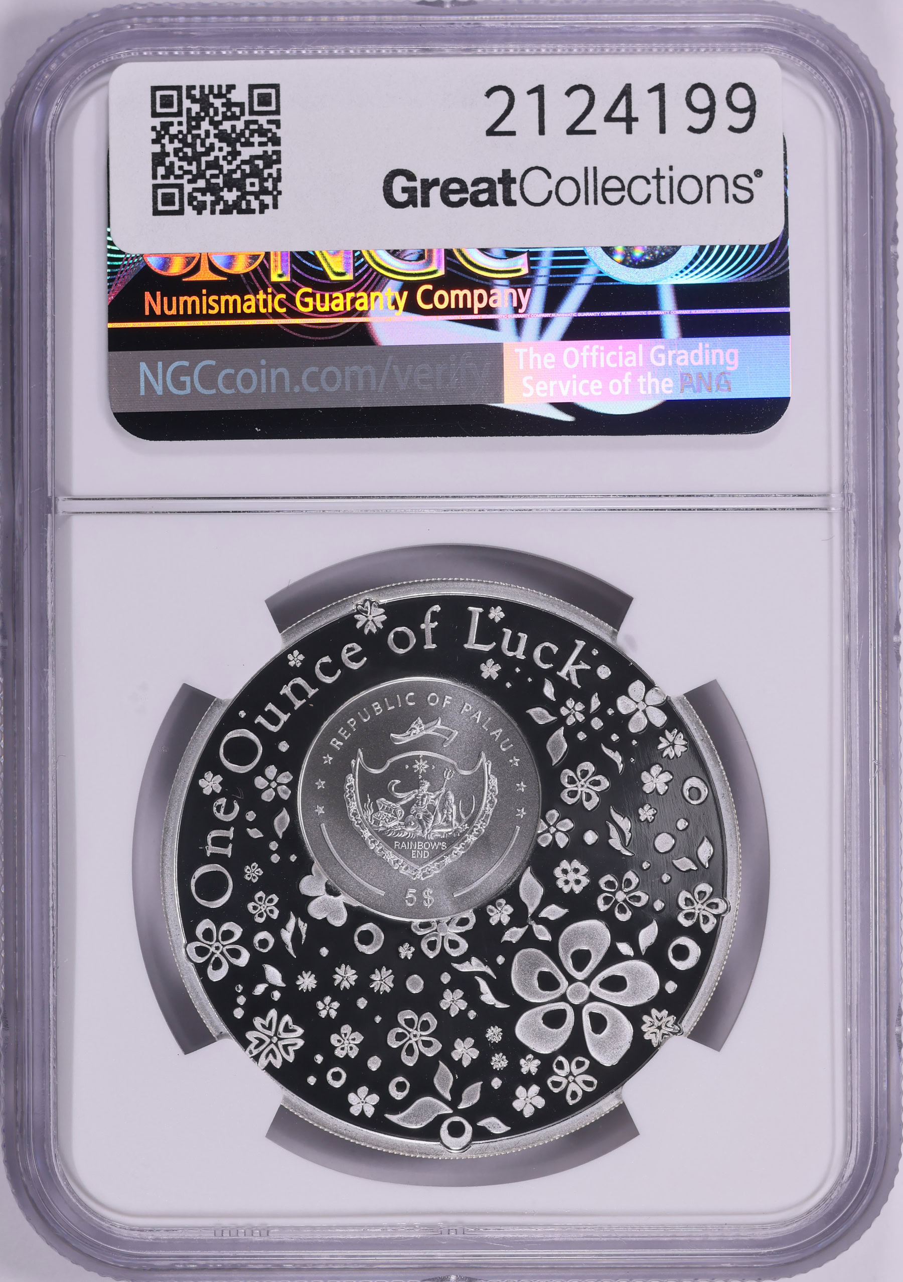 Palau 2023 Silver $5 Four Leaf Clover KM-977 NGC Proof-70 UC (ASW