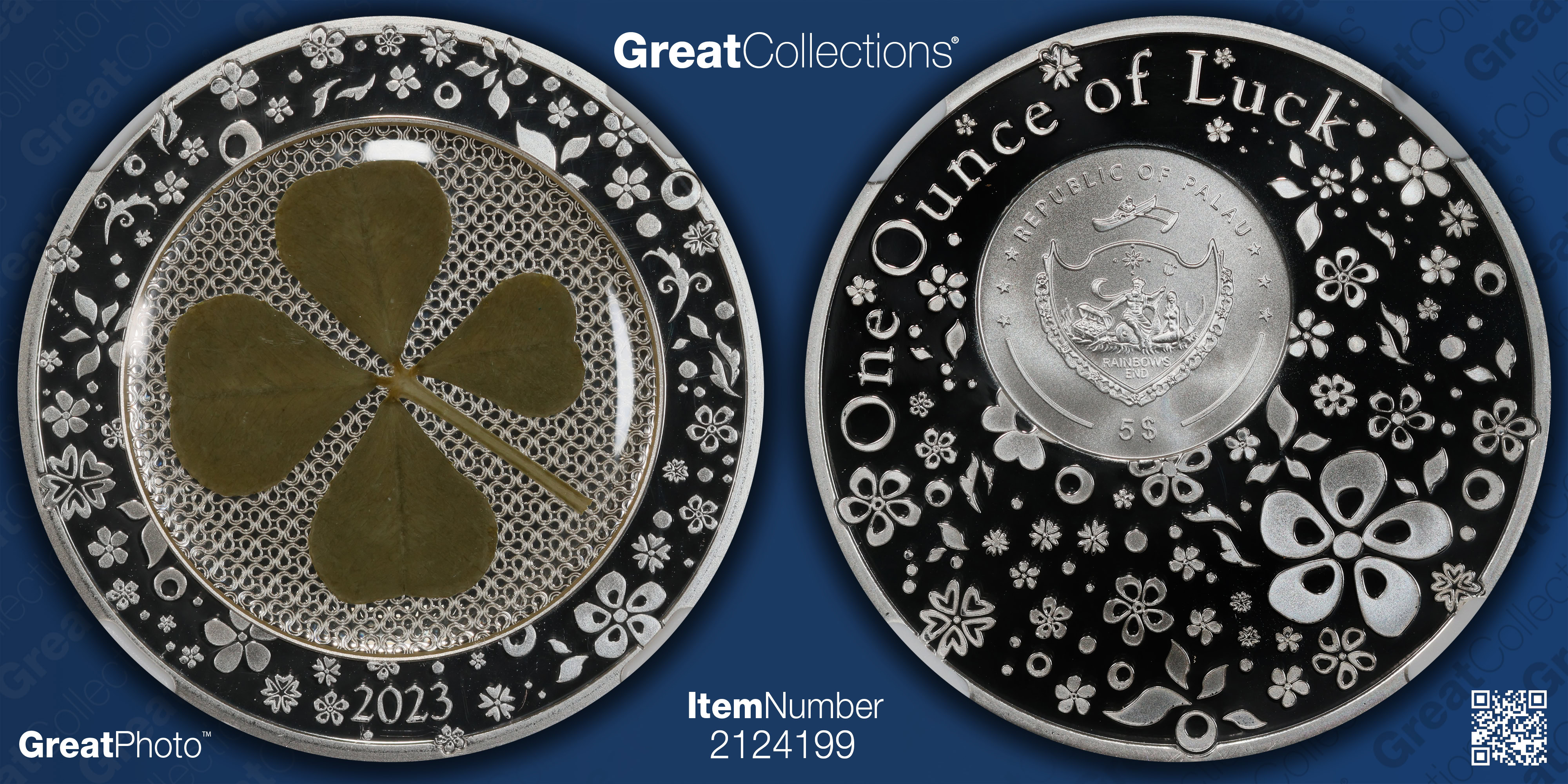 Palau 2023 Silver $5 Four Leaf Clover KM-977 NGC Proof-70 UC (ASW