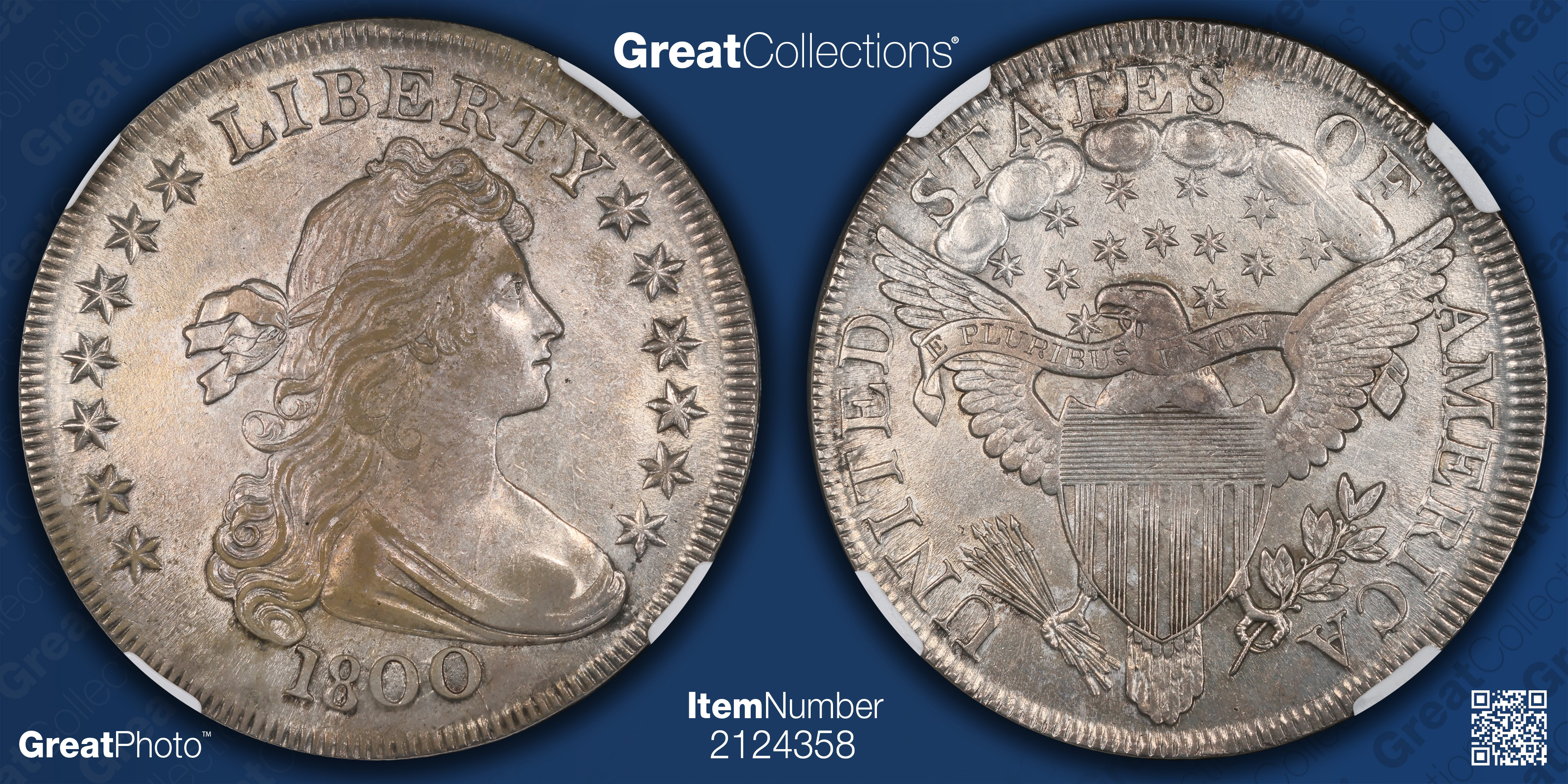 1800 Draped Bust Silver Dollar NGC AU Details (Item 2124358