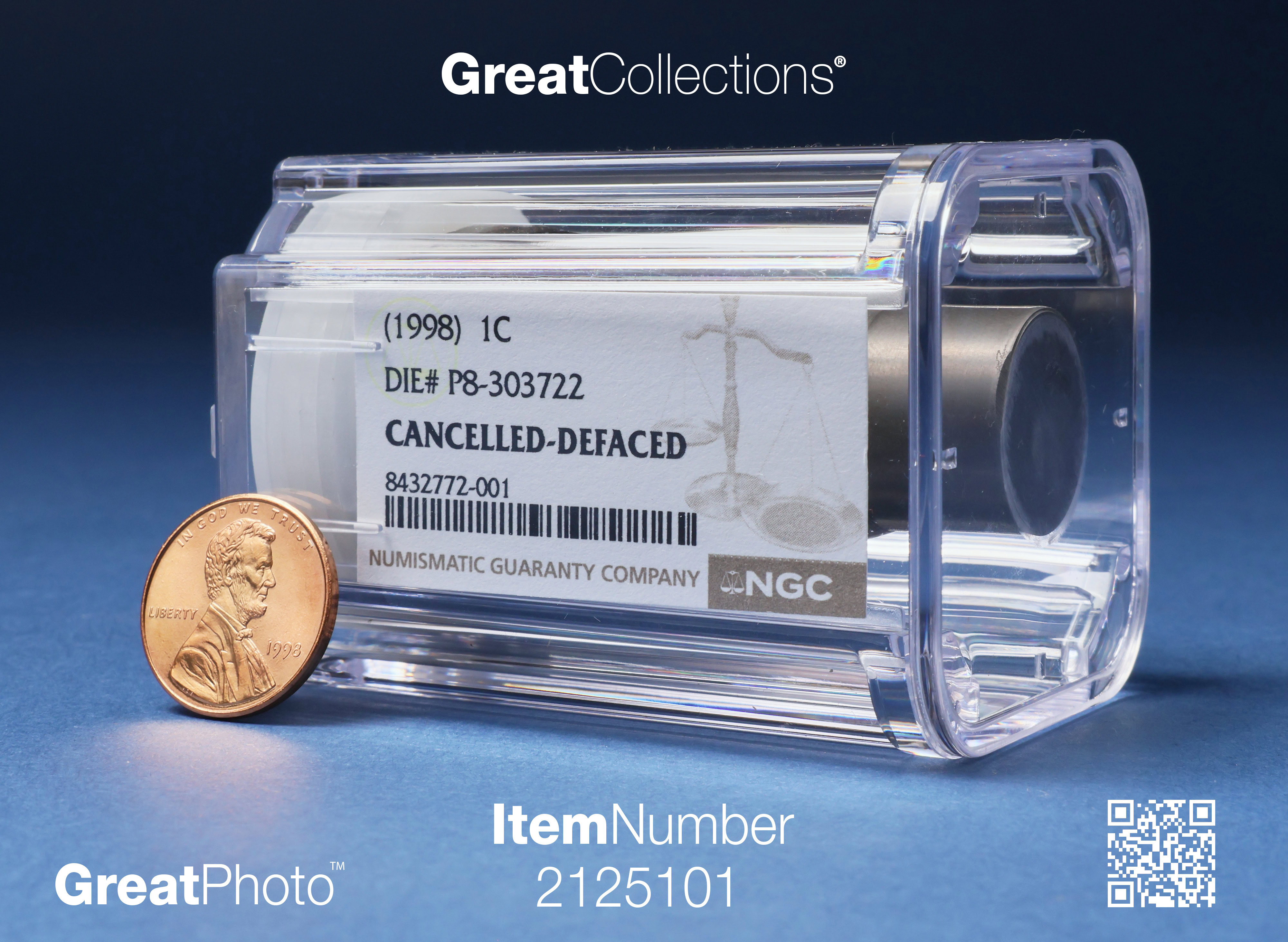 ND (1998) Lincoln Cent Cancelled-Defaced Die #P8-303722 With ...
