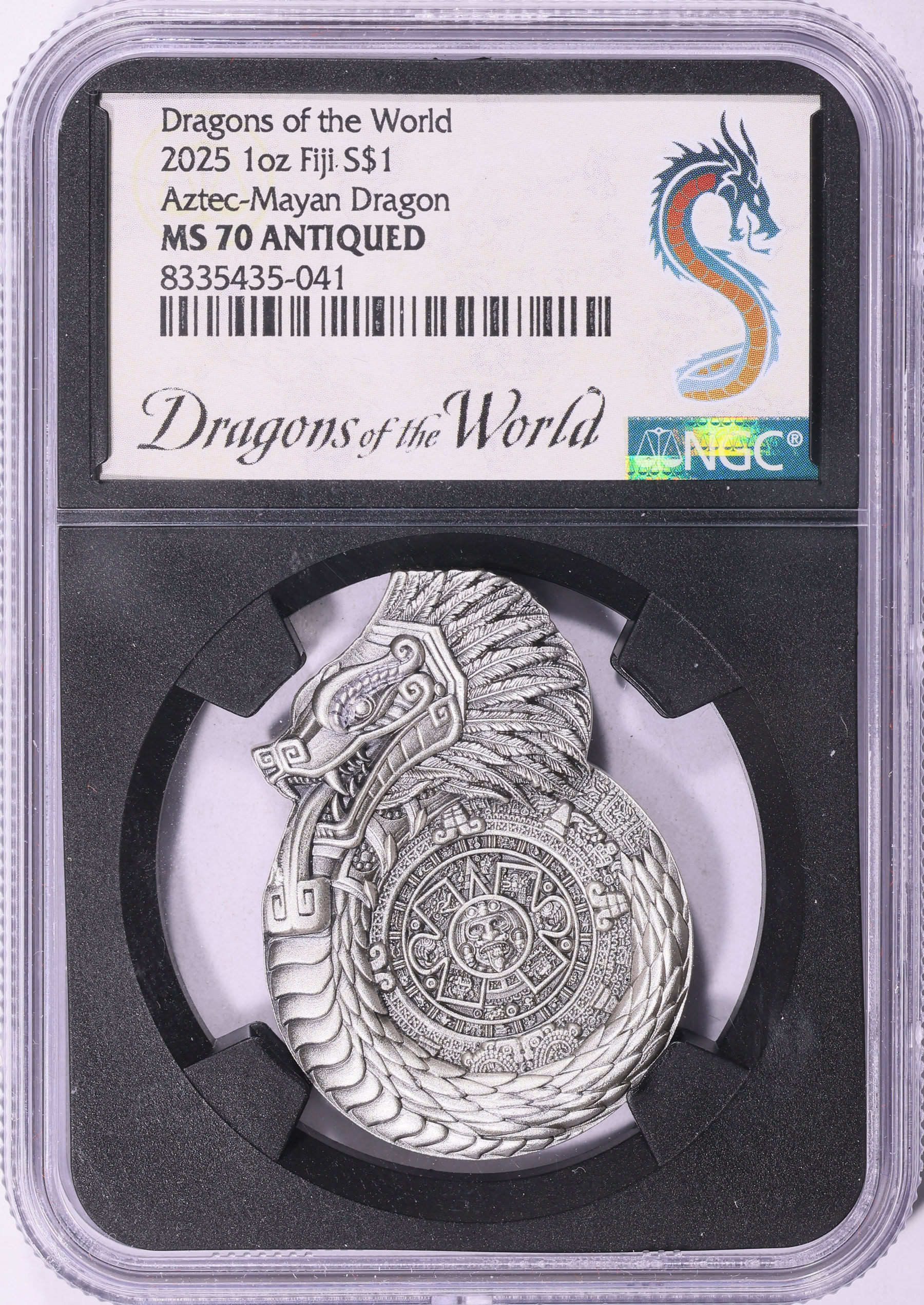 【本物保証】【美品】明治二九年　一圓銀貨 龍デザイン Fiji 2025 Silver Dollar Dragons of the World, Aztec-Mayan Dragon