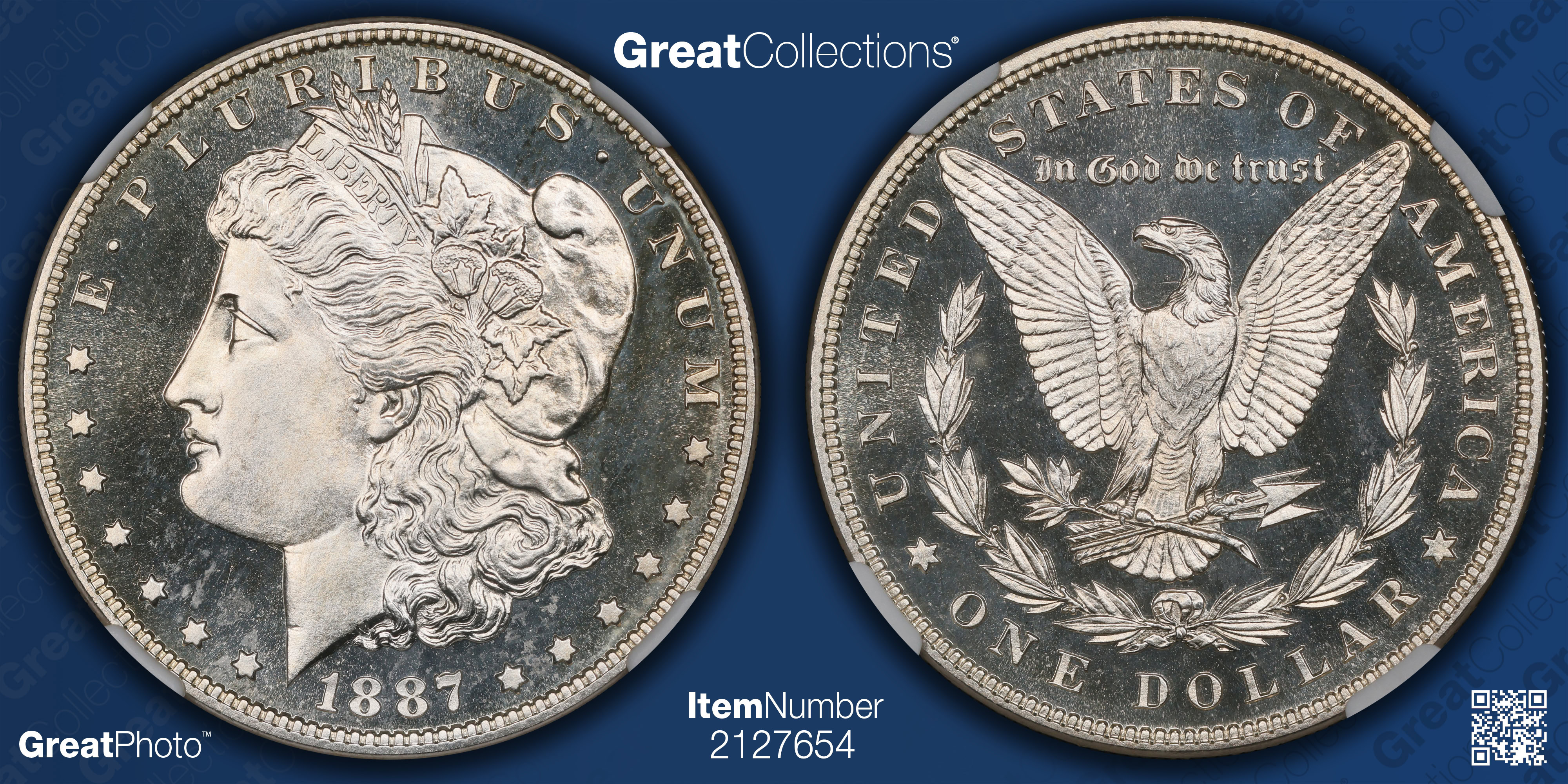 1887 Morgan Silver Dollar NGC Proof-67 CAMEO (CAC Green) (Duke