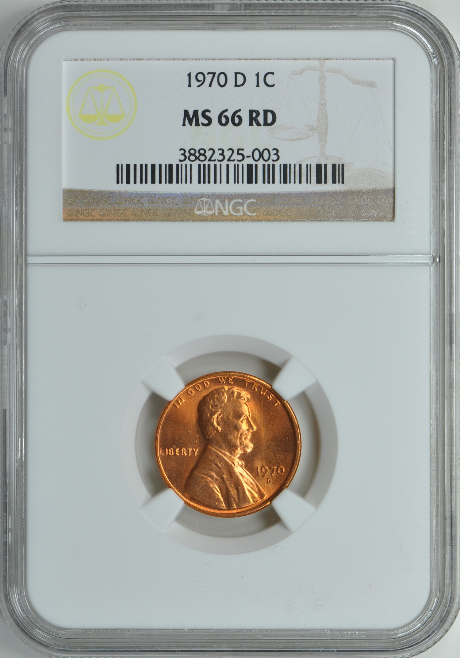 1970-D Lincoln Cent NGC MS-66 RD (Item 212857) | GreatCollections