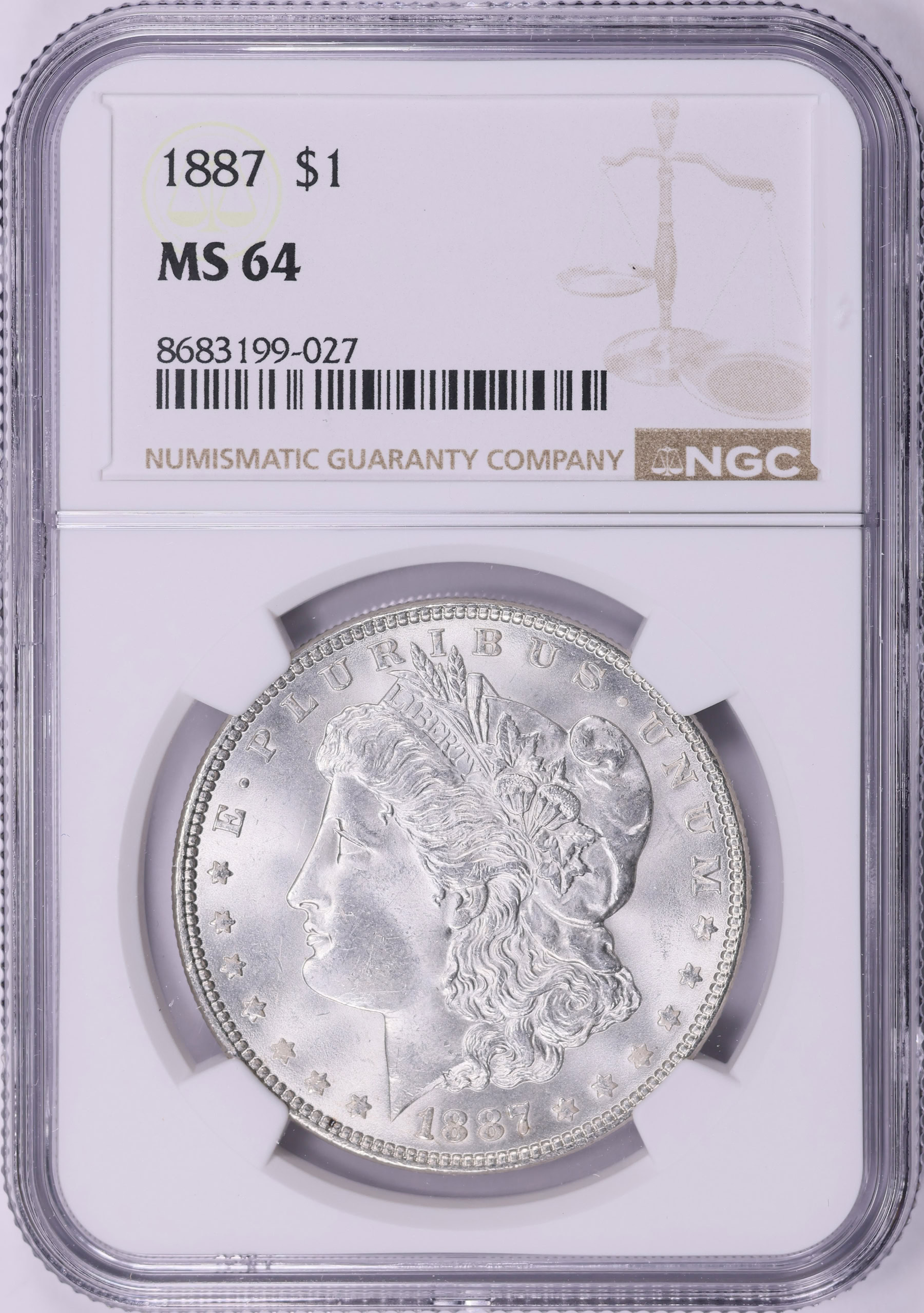1887 Morgan Silver Dollar NGC MS-64 (Item 2129194
