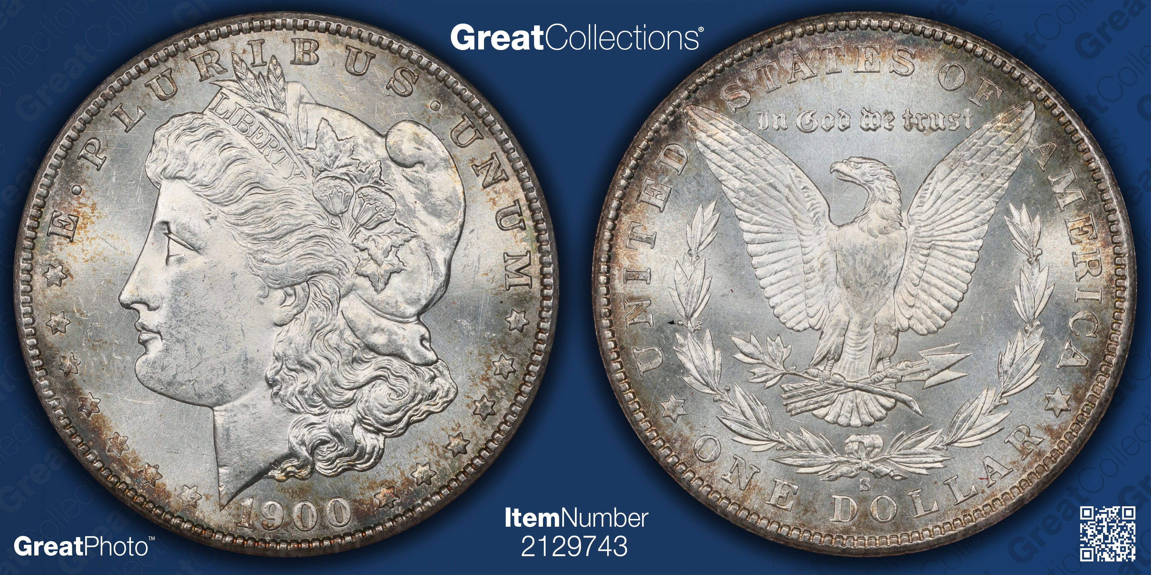 1900-S Morgan Silver Dollar NGC MS-65 (Toned) (Redfield Collection