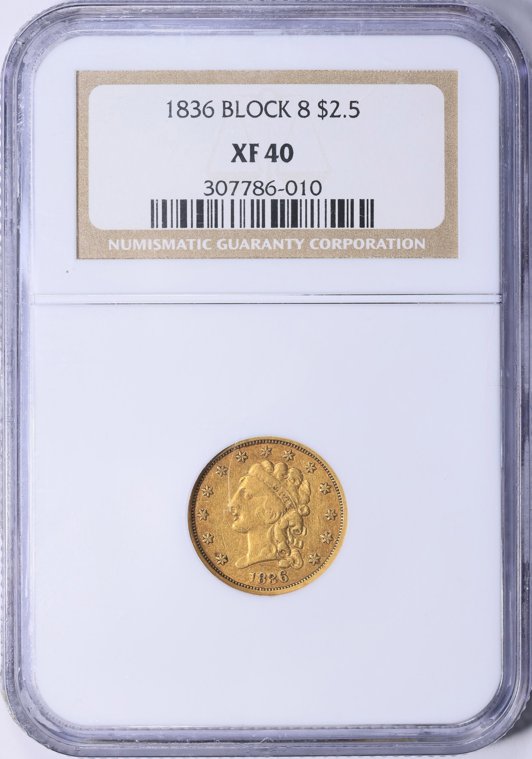 1836 Classic Gold Quarter Eagle Block 8 NGC XF-40 (Item 2130433 ...