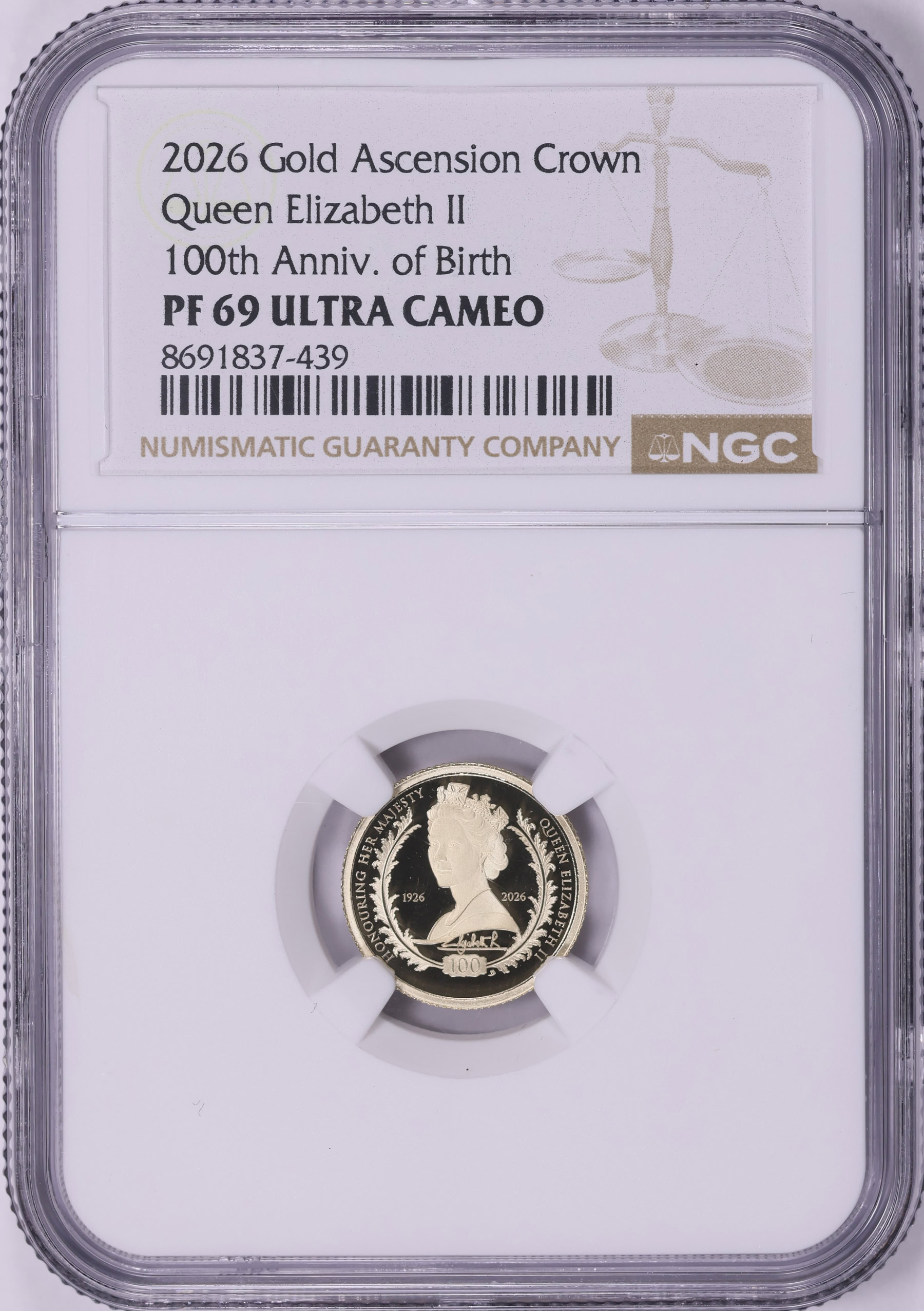 Ascension Island 2026 Gold Crown Birth of Queen Elizabeth II 100th