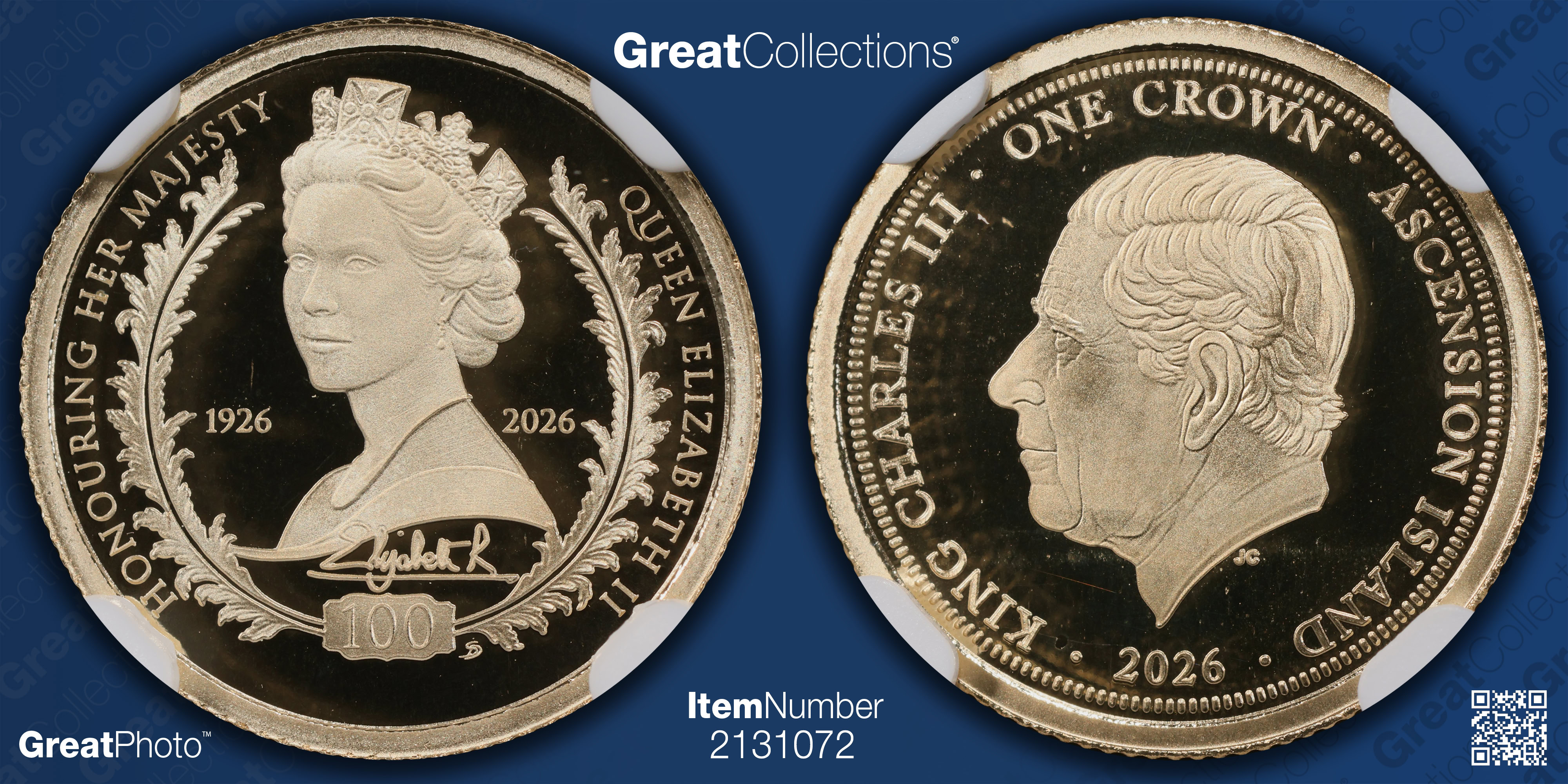 Ascension Island 2026 Gold Crown Birth of Queen Elizabeth II 100th