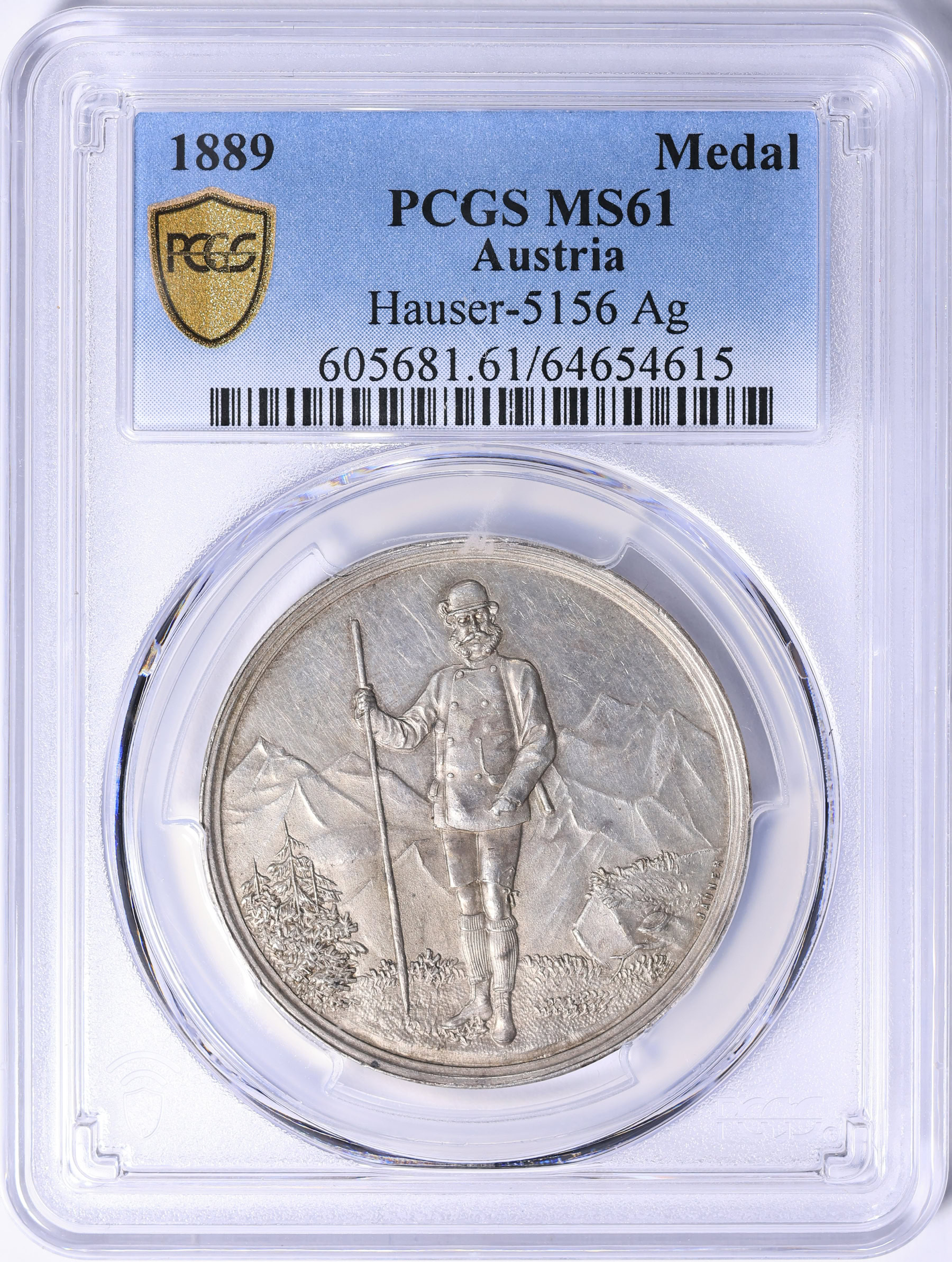 【PCGS MS66／POP1】1999年 ポルトガル 200エスクード626 Austria 1889 Silver 36mm Federal Shooting Competition at Graz