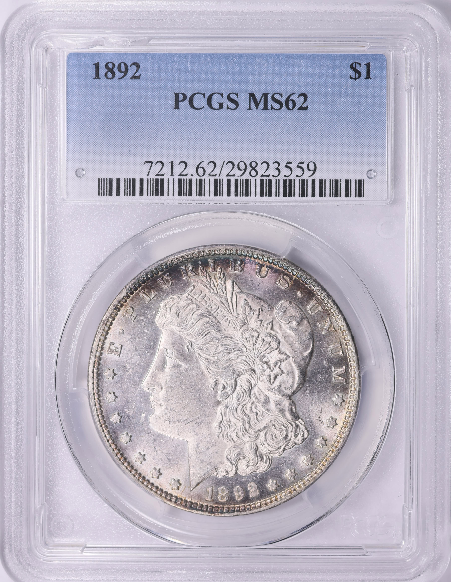1892 Morgan Silver Dollar PCGS MS-62 (Toned) (Item 2132398