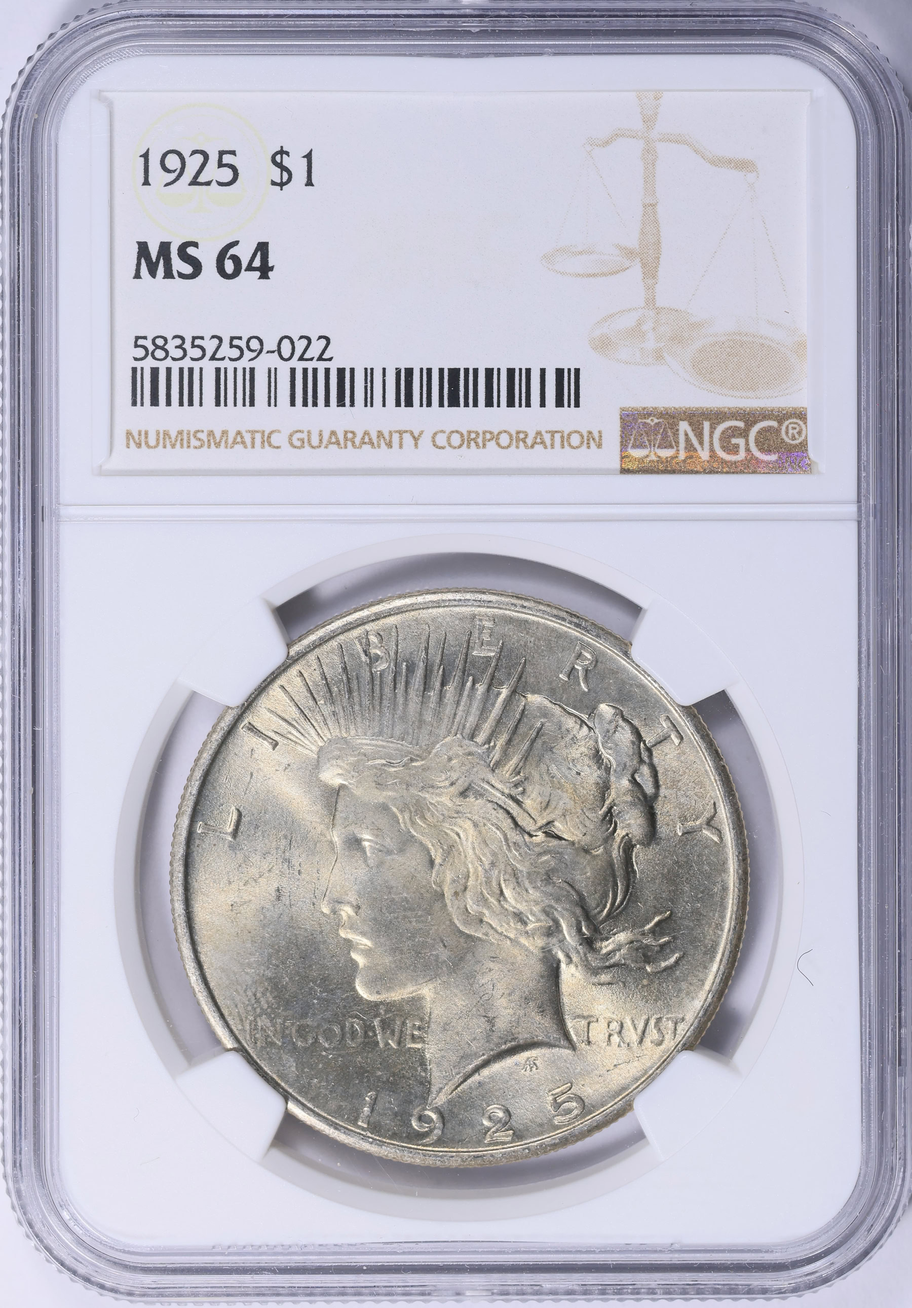 1925 Peace Silver Dollar NGC MS-64 (Item 2132519