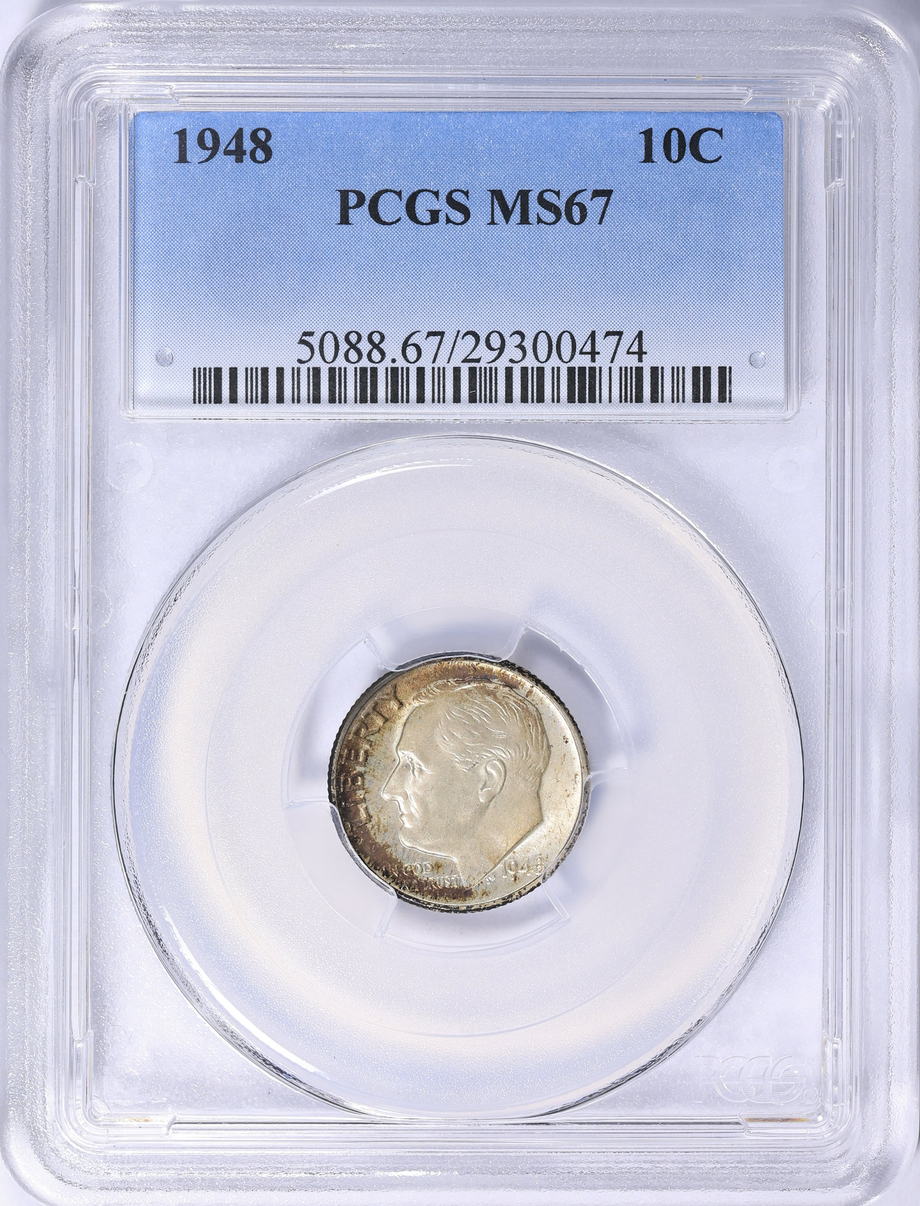 1948 Roosevelt Dime PCGS MS-67 (Toned) (Item 2133374