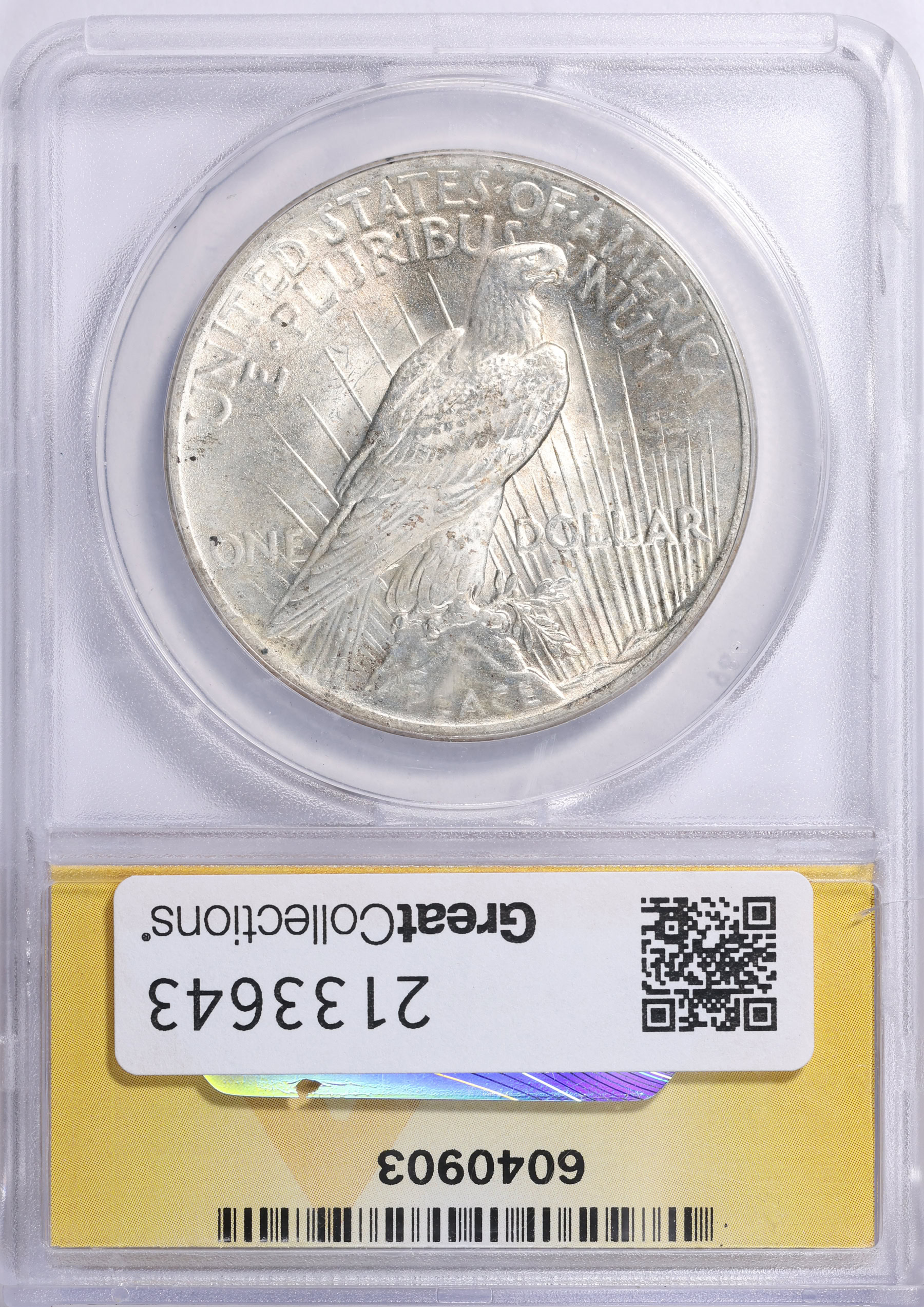 1925 Peace Silver Dollar VAM-4A ANACS MS-63 | ANACS Cert #6040903 ...