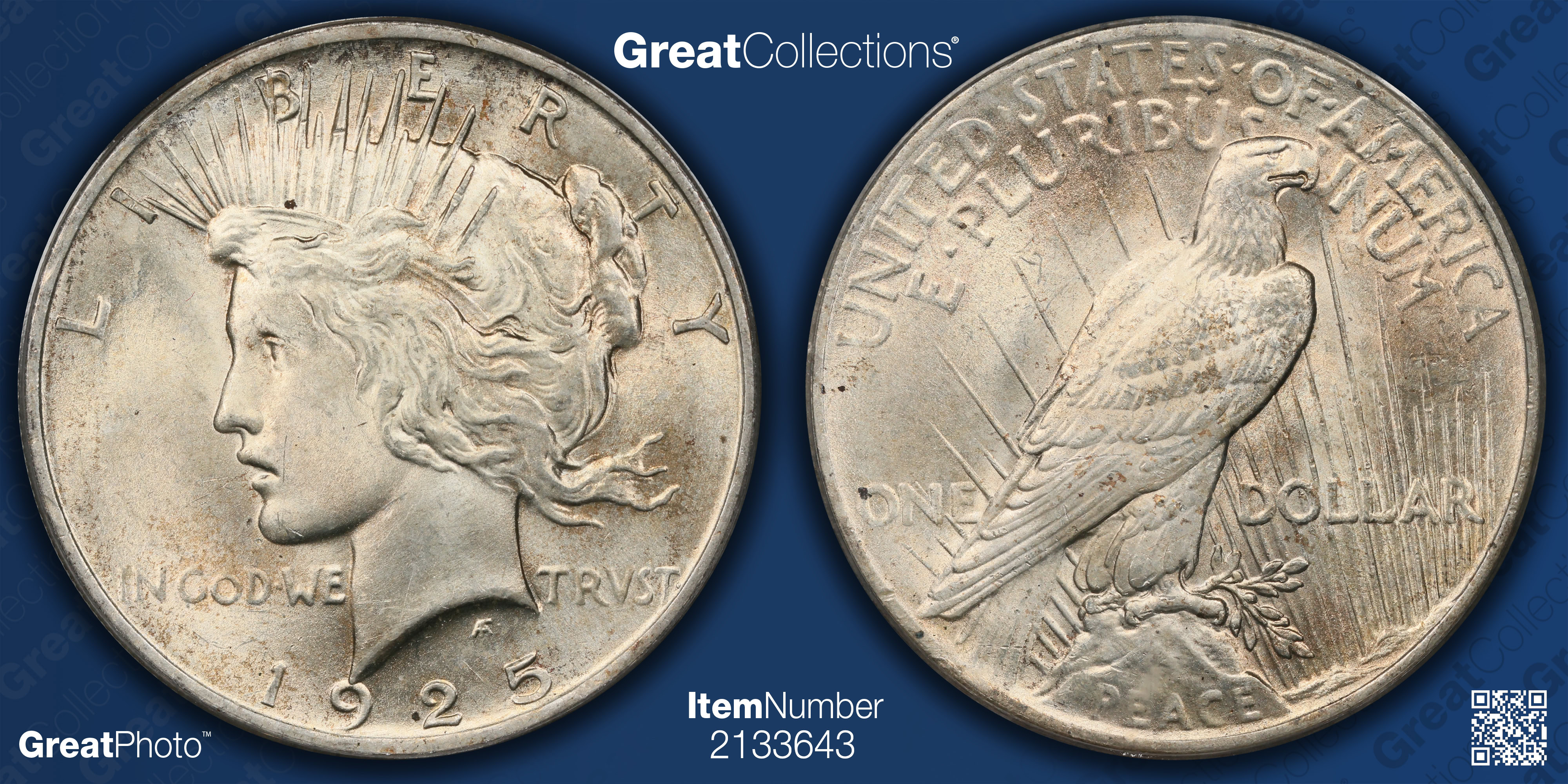 1925 Peace Silver Dollar VAM-4A ANACS MS-63 | ANACS Cert #6040903 ...