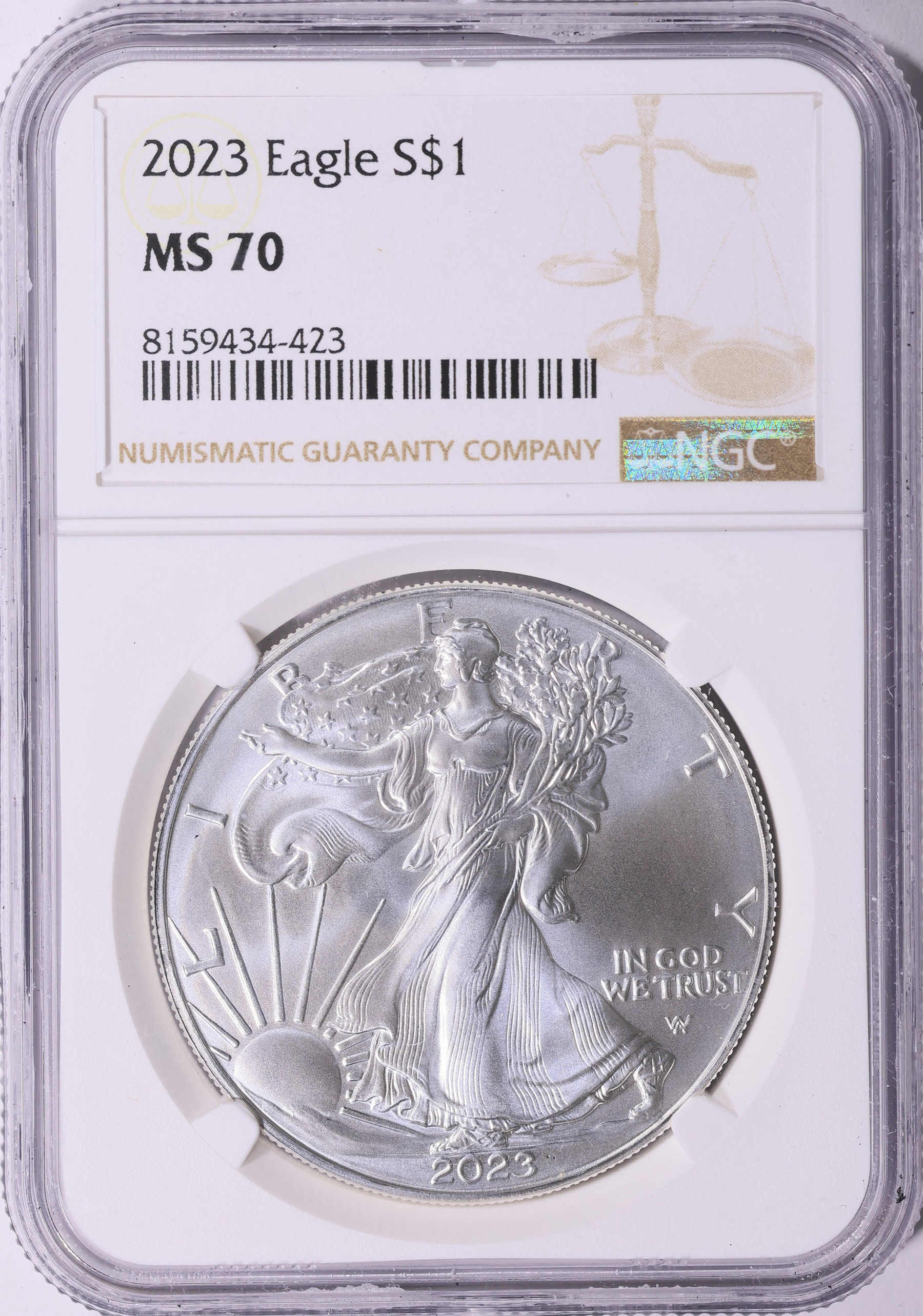 2023 $1 Silver Eagle NGC MS-70 (Item 2134526) | GreatCollections