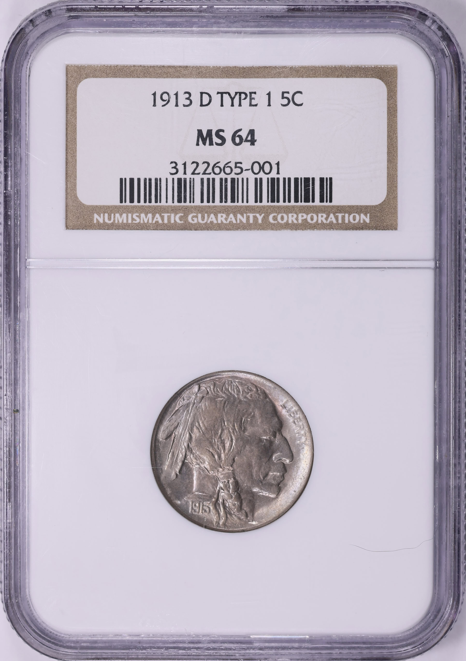1913-D Buffalo Nickel Type 1 NGC MS-64 (Item 2137080 ...