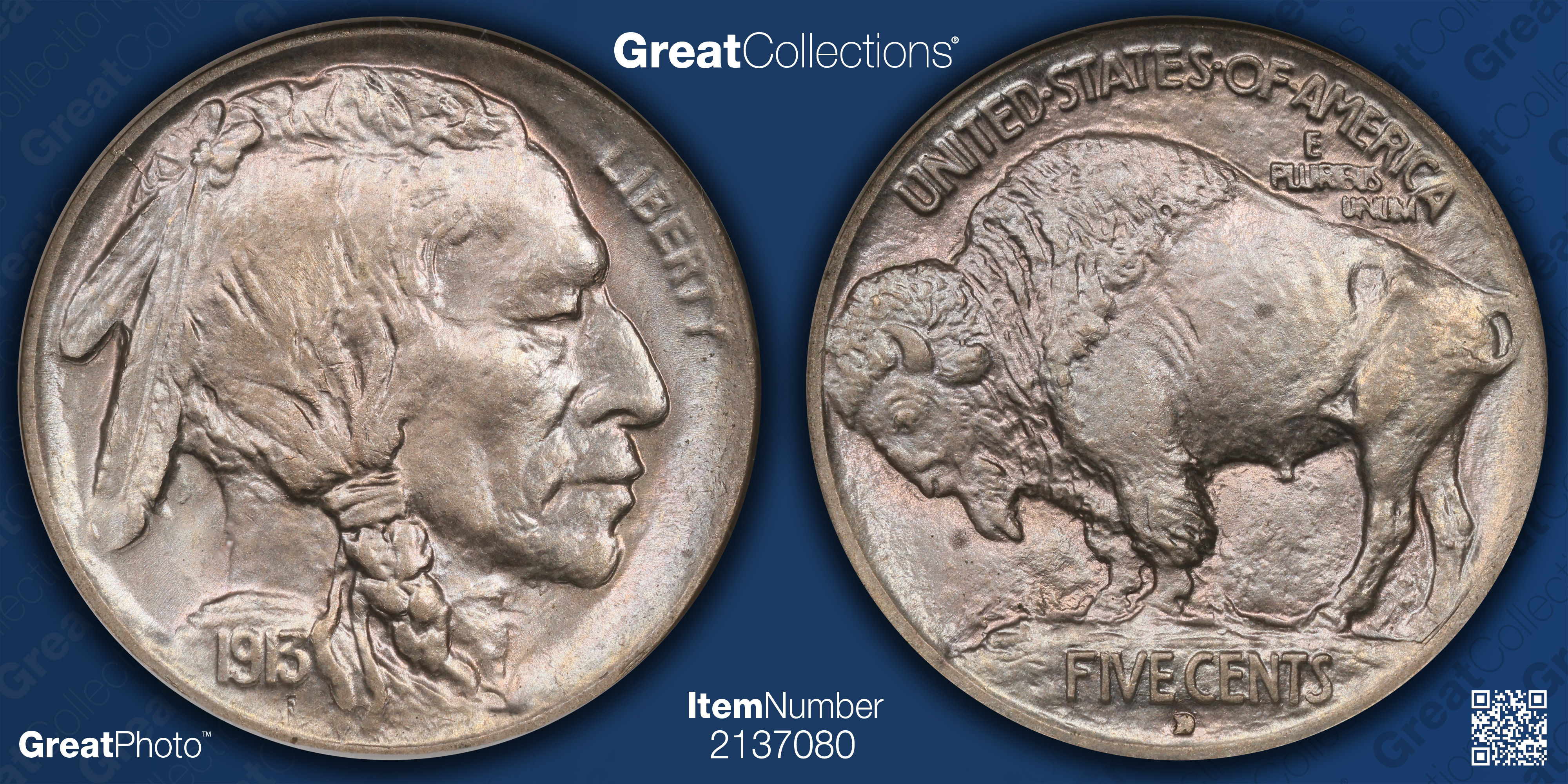 1913-D Buffalo Nickel Type 1 NGC MS-64 (Item 2137080 ...