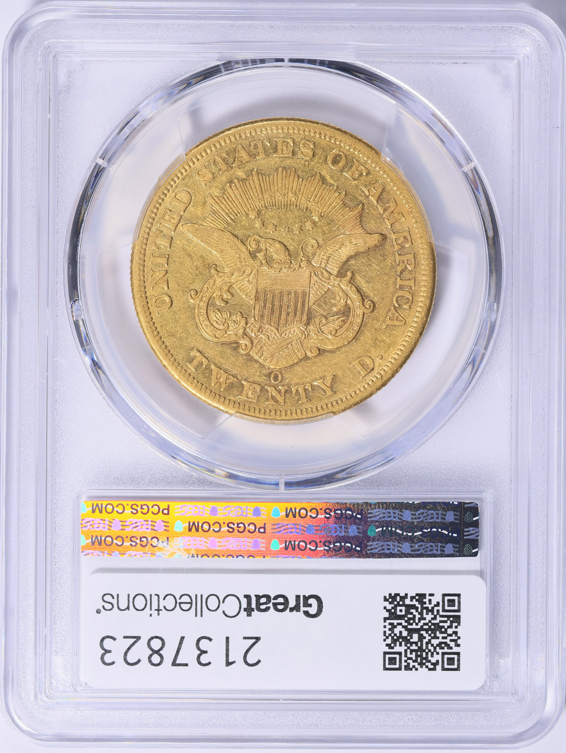 1854-O Liberty Gold Double Eagle PCGS AU-53 (Musk Collection