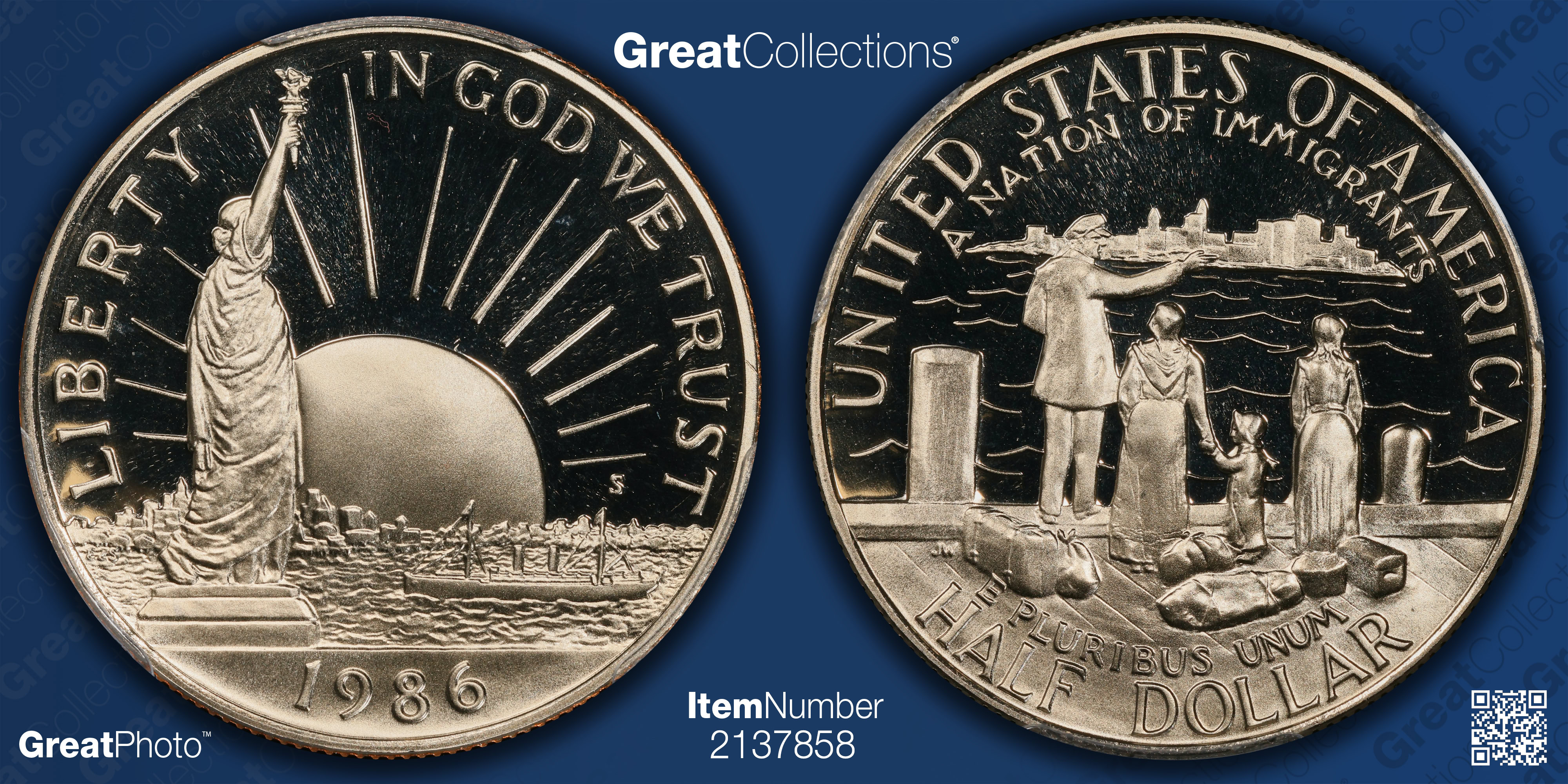 1888-O Morgan Silver Dollar PCGS MS-66+ (CAC Green), 1986 $50 One