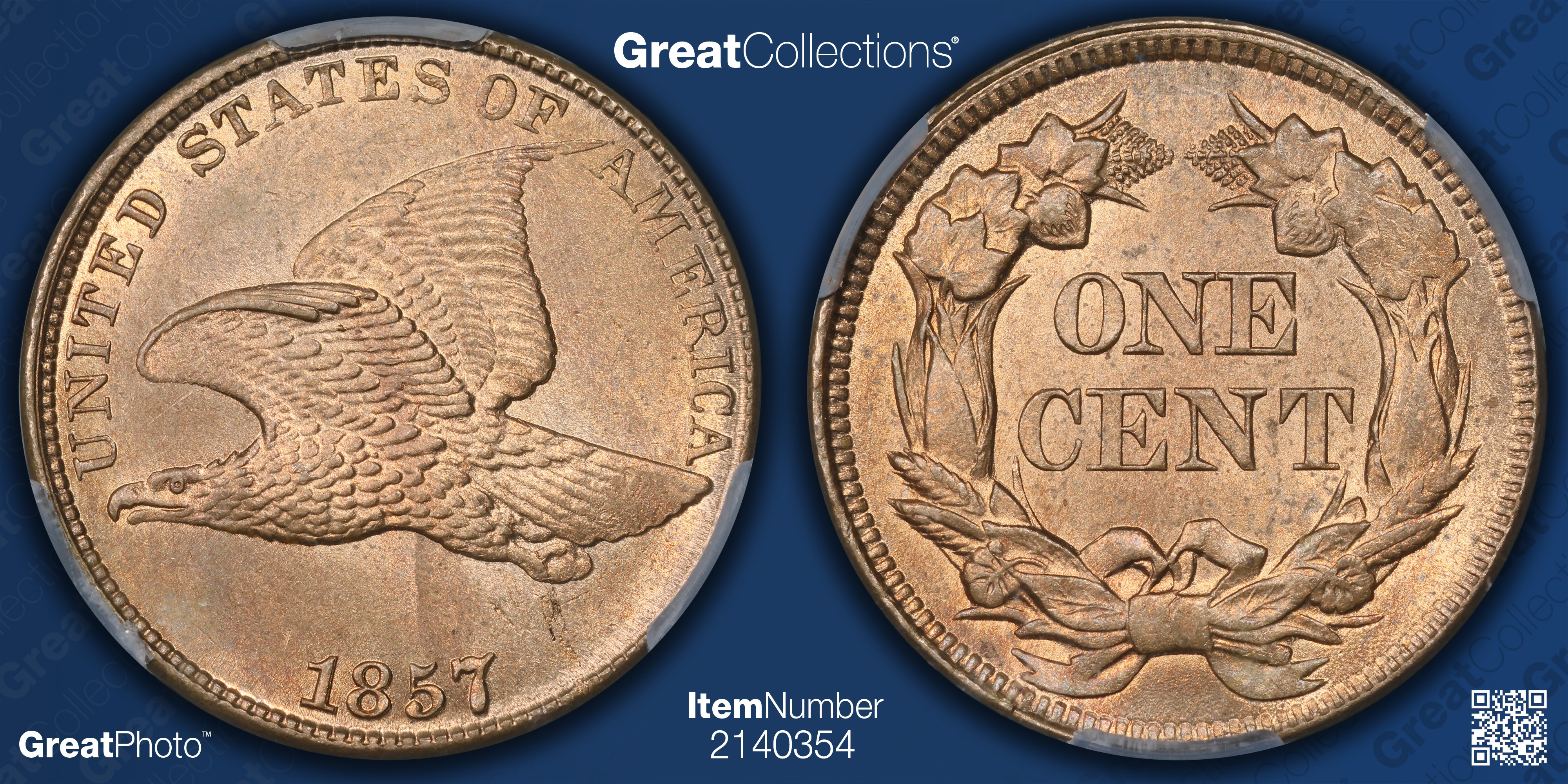 1857 Flying Eagle Cent CACG MS-64 (Item 2140354