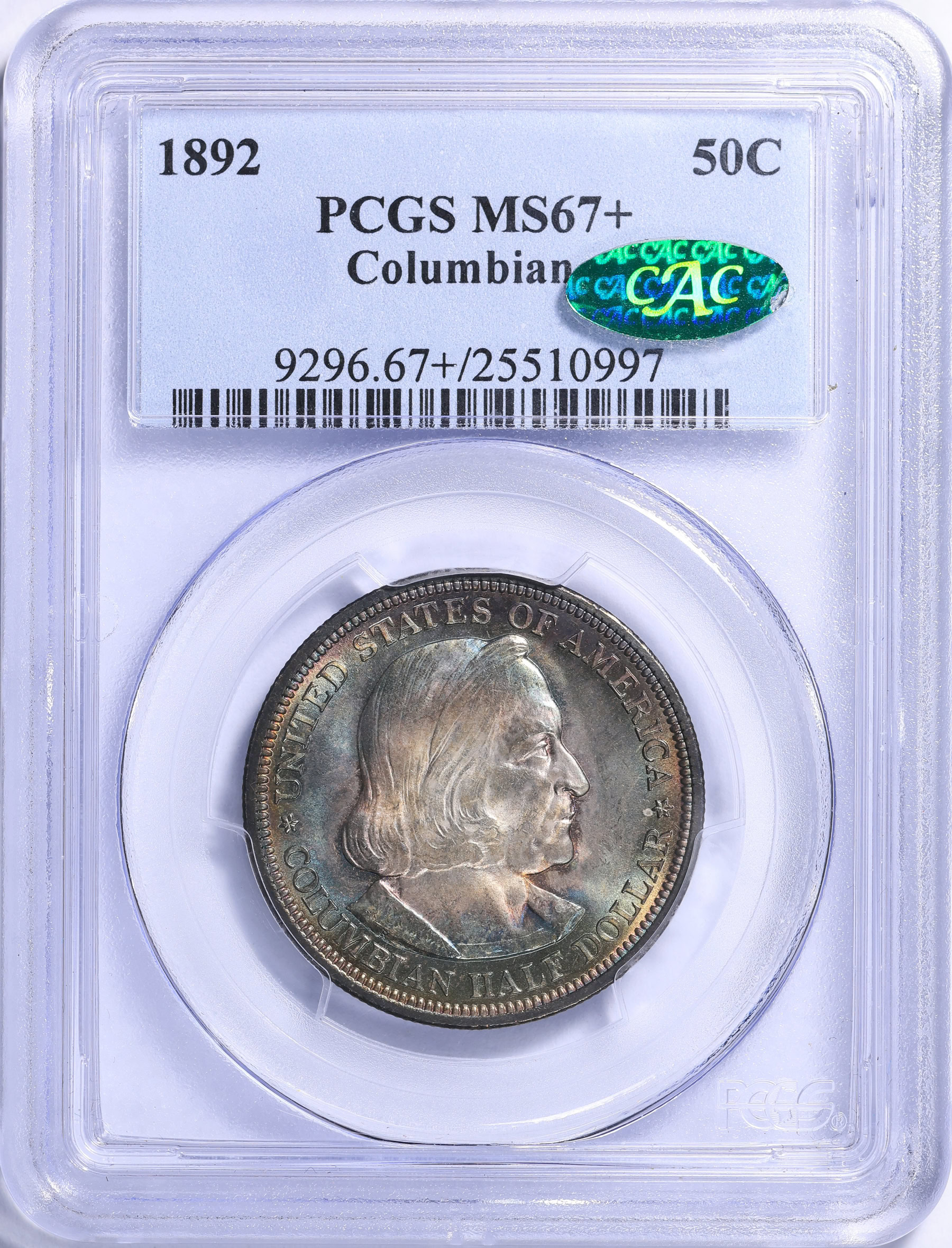 スコットクラブ 1892 World Columbian Exposition Half Dollar PCGS MS-67+ (CAC Green