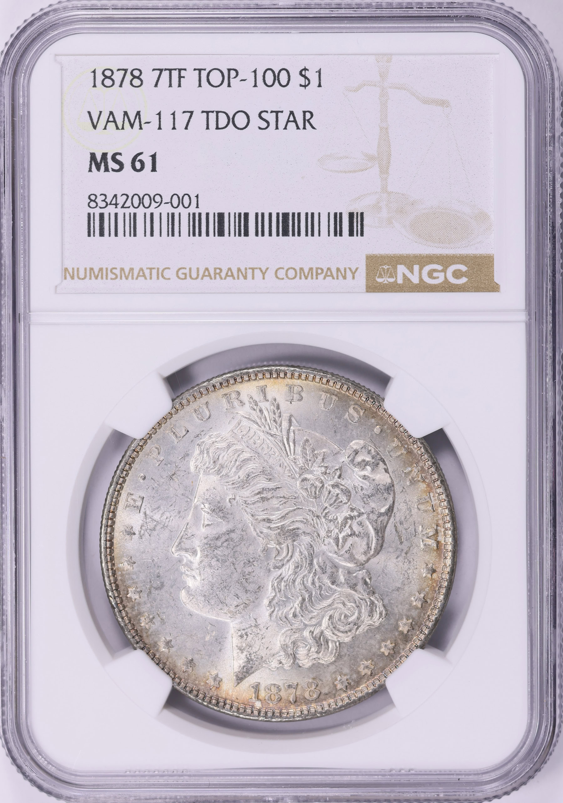 1878 7TF Morgan Silver Dollar Tripled Star Reverse of 1878 VAM-117