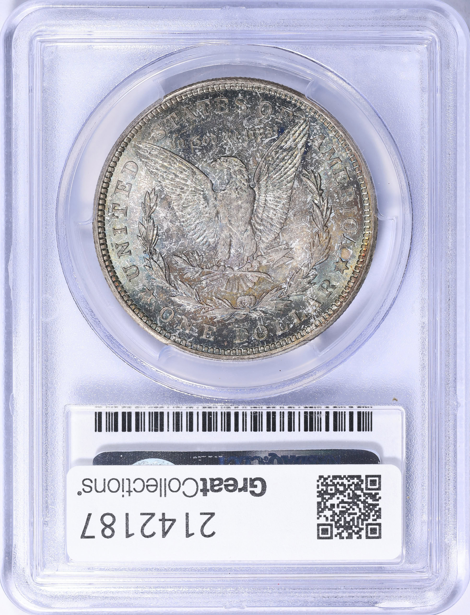 1921-D Morgan Silver Dollar PCGS MS-67+ (CAC Green) (Toned) (Bella