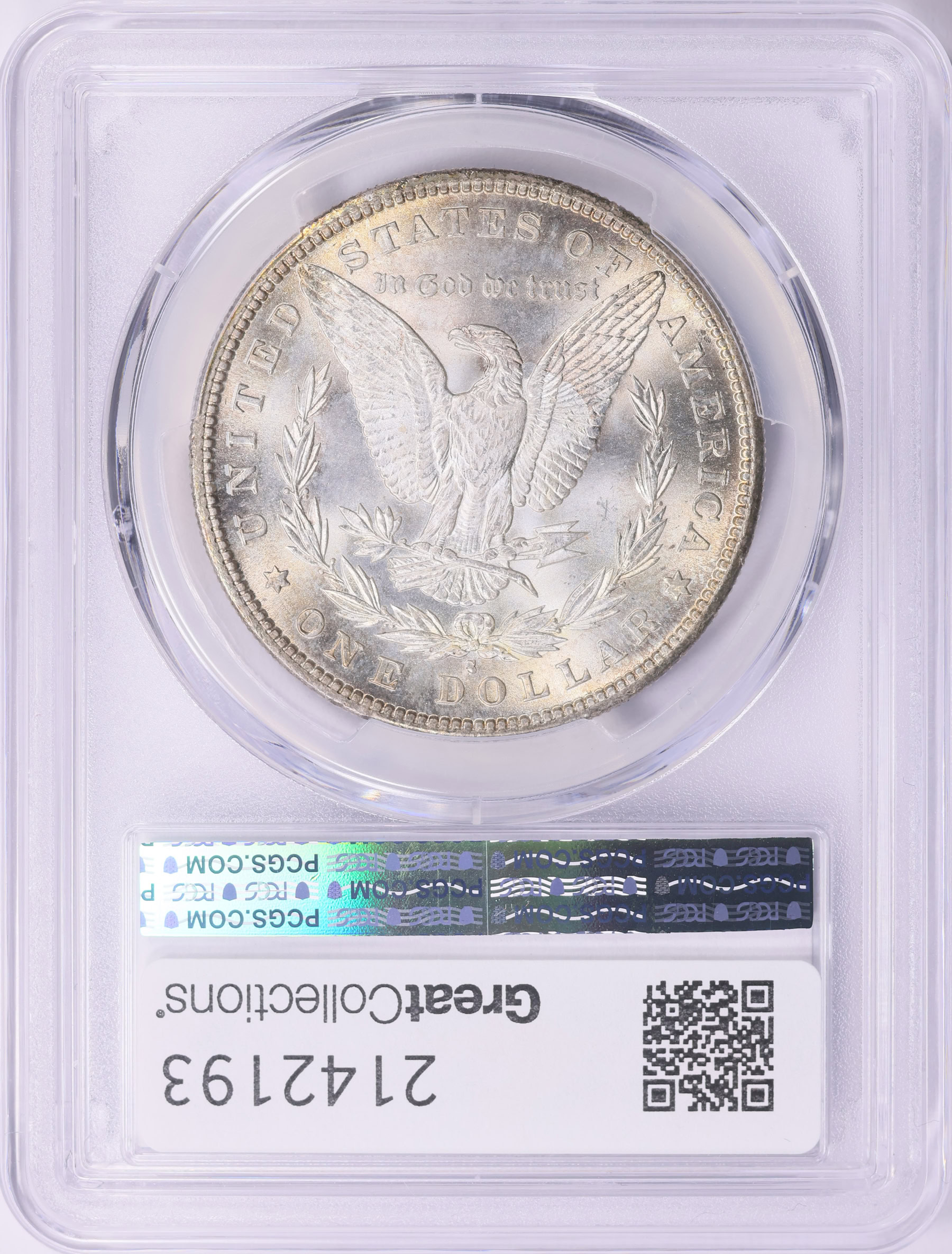 1887-S Morgan Silver Dollar PCGS MS-67 (Toned) (Coronet Collection