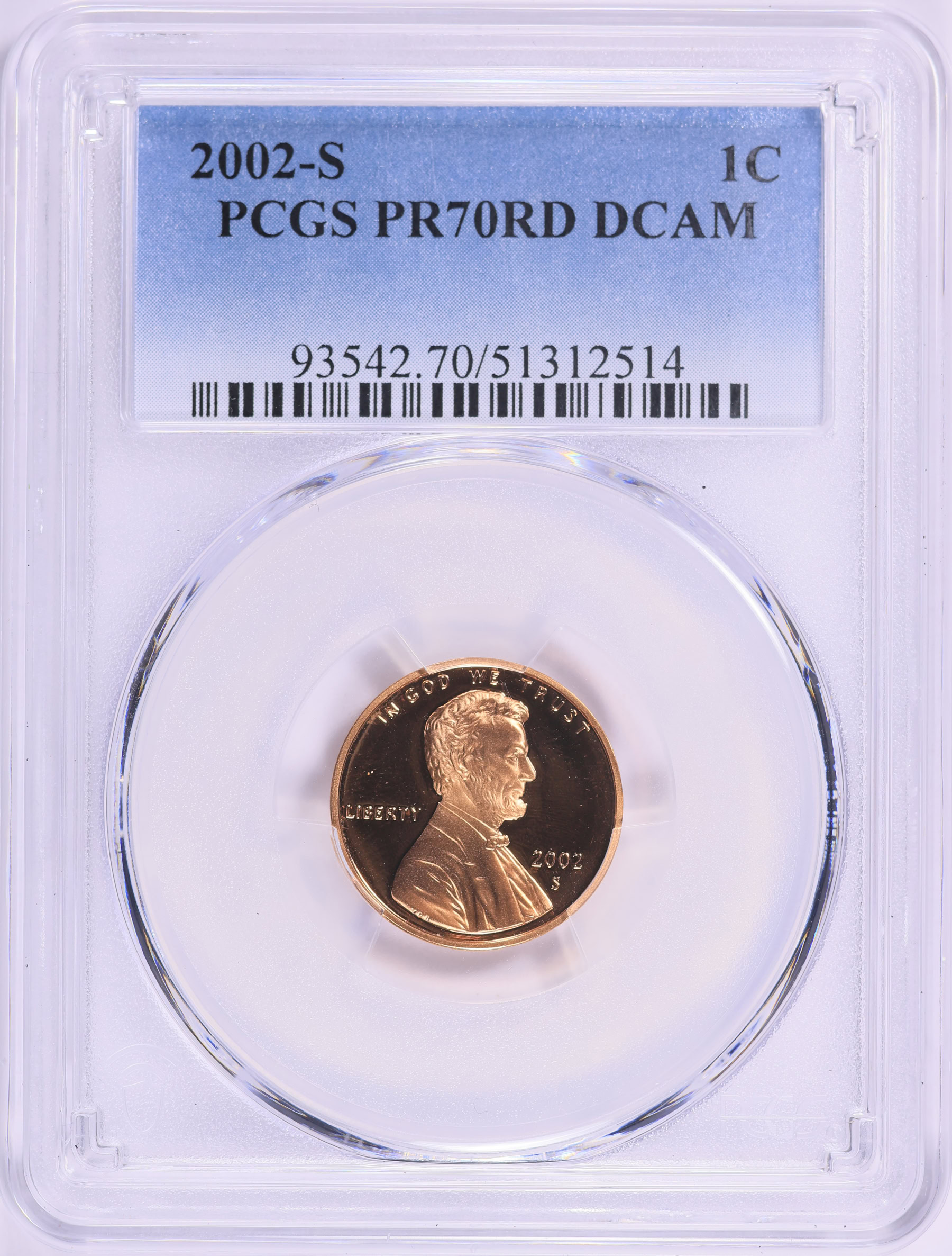 2002-S Lincoln Cent PCGS Proof-70 RD DCAM (Item 2143814