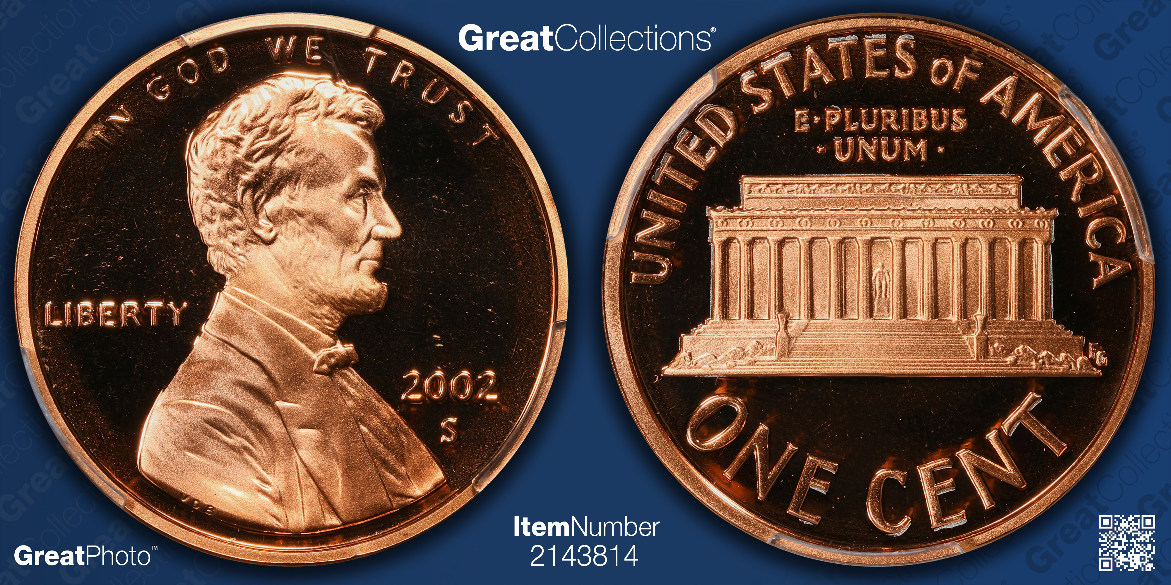 2002-S Lincoln Cent PCGS Proof-70 RD DCAM (Item 2143814