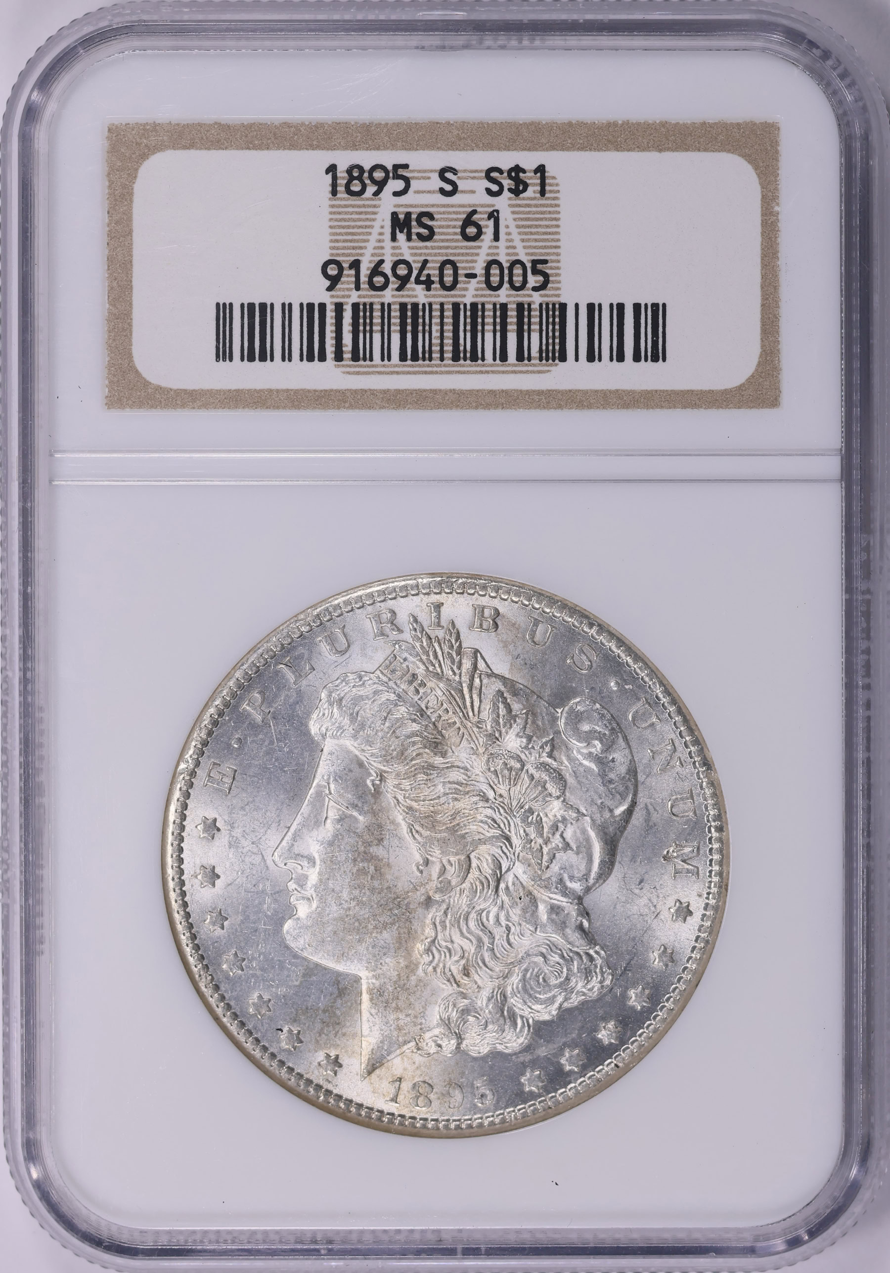 1895-S Morgan Silver Dollar NGC MS-61 (Item 2146236