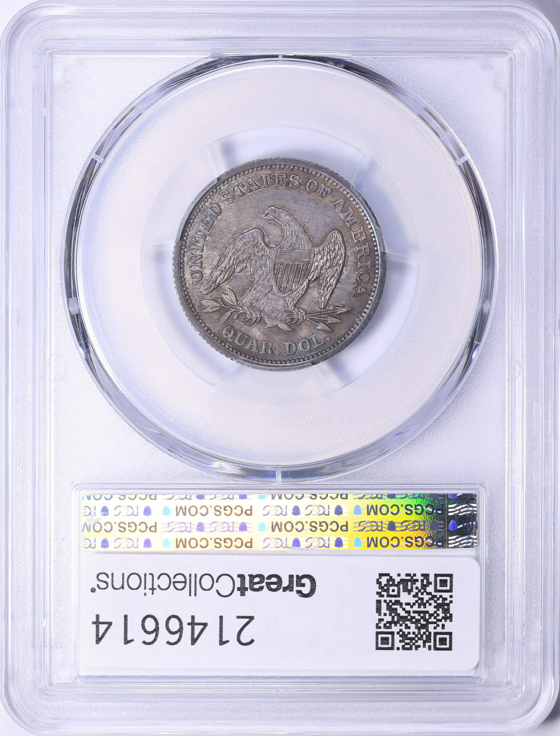 コレクション 1839 G.BRITAIN 3P MS 64 1839 Seated Liberty Quarter No Drapery PCGS MS-64+ (CAC Green