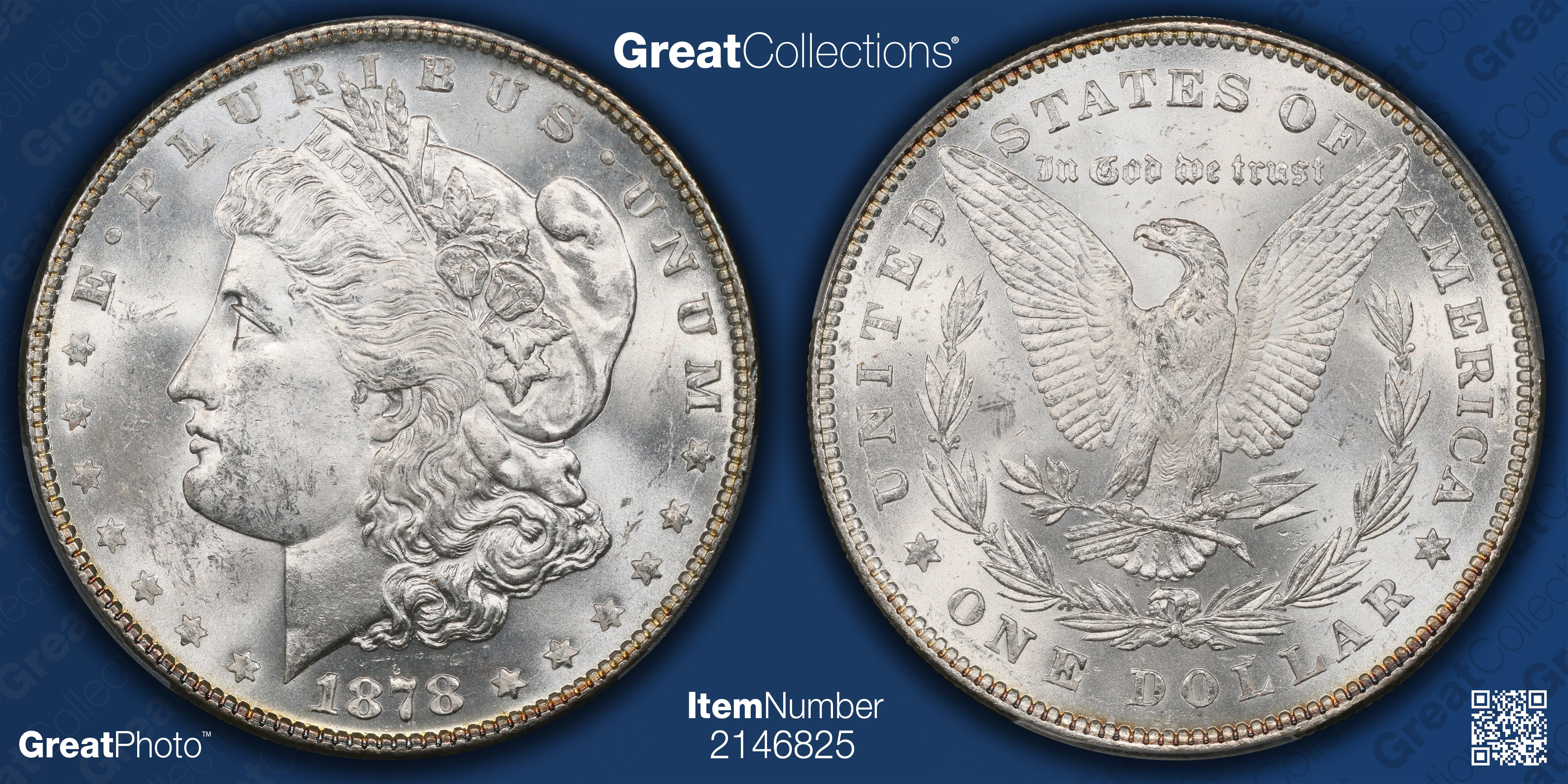 1878 7/8TF Morgan Silver Dollar Strong 7/5 VAM-38 PCGS MS-63 (Item