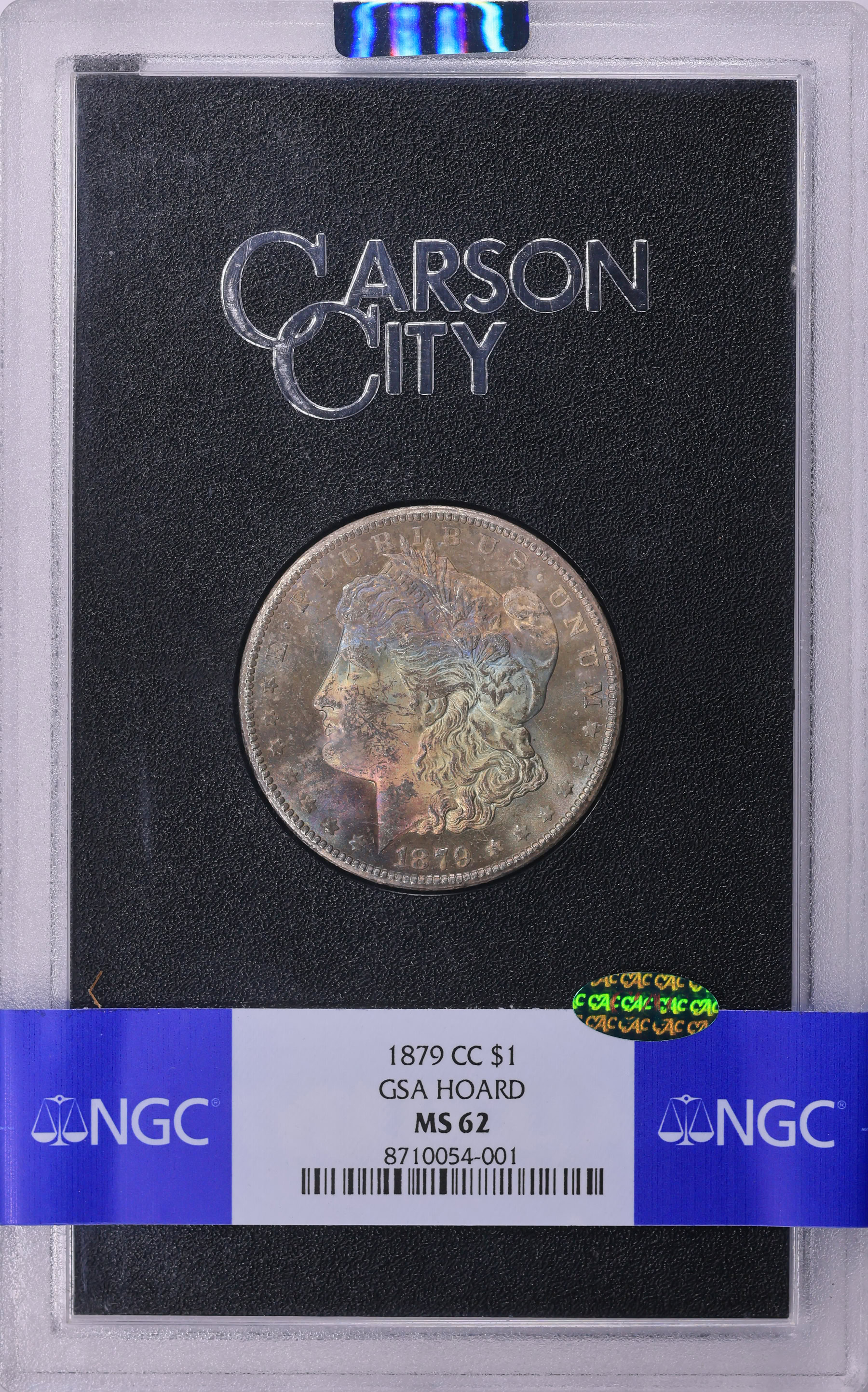 1879-CC Morgan Silver Dollar GSA Hoard NGC MS-62 (CAC Green