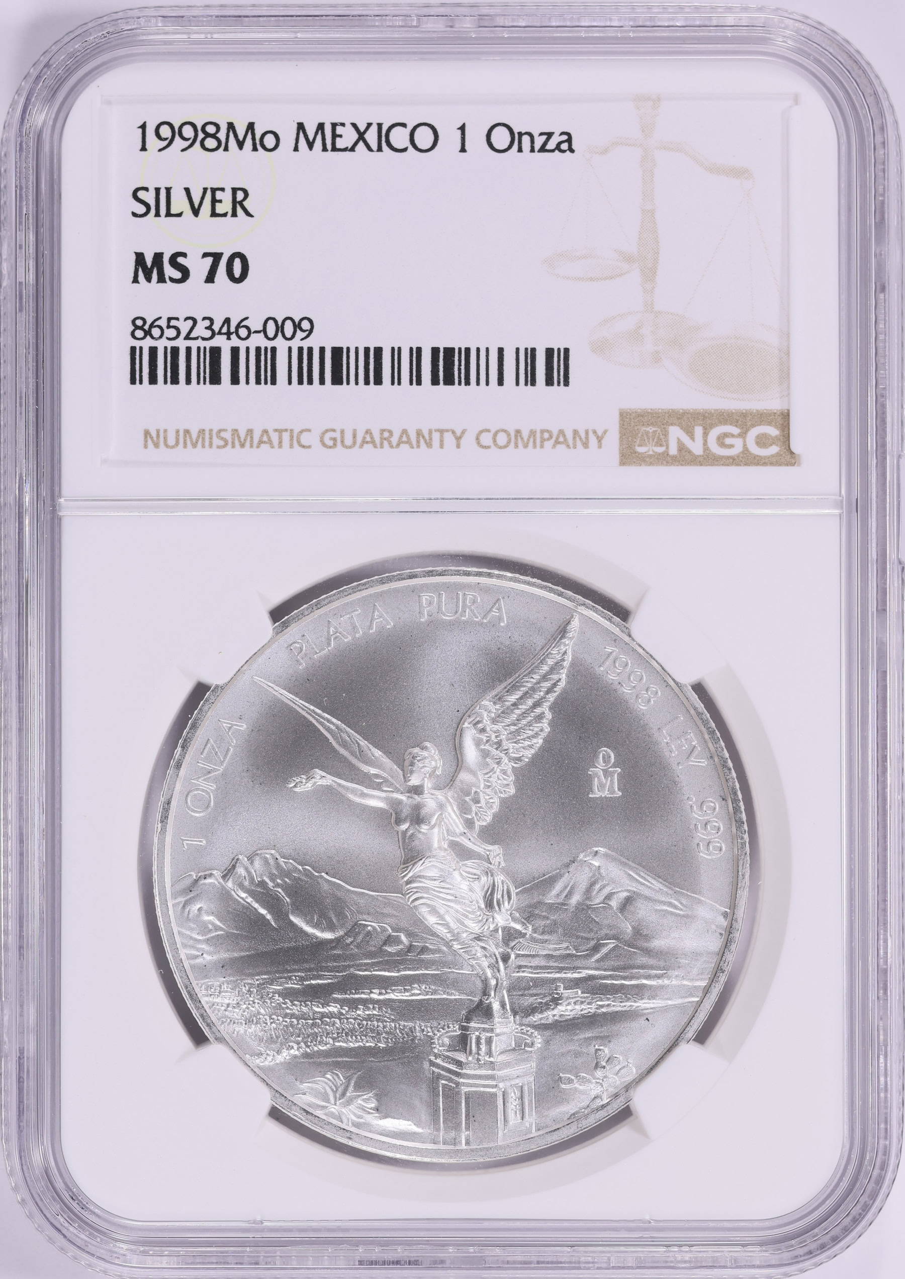 Mexico 1998-Mo Silver Onza Libertad KM-613 NGC MS-70 (Item 2149376