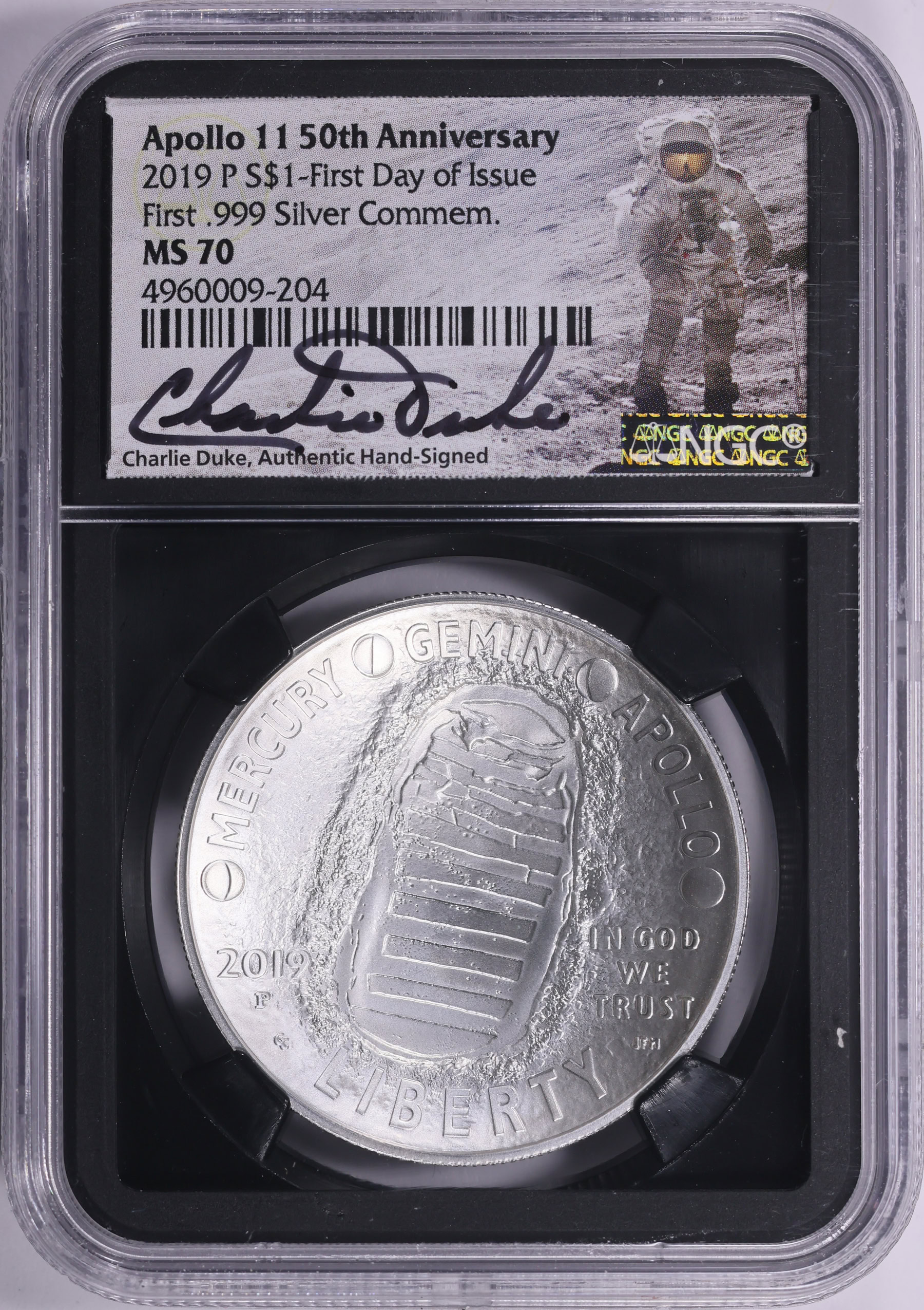 2019-P Apollo 11 50th Anniversary Silver Dollar First Day of Issue NGC ...