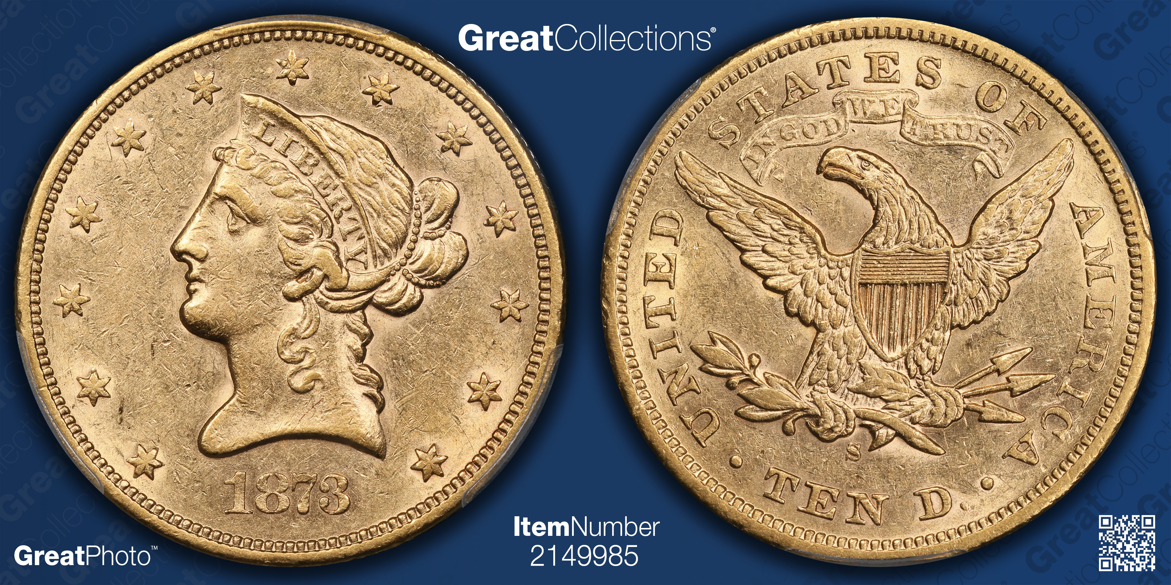 1873-S Liberty Gold Eagle PCGS AU-58 (Item 2149985
