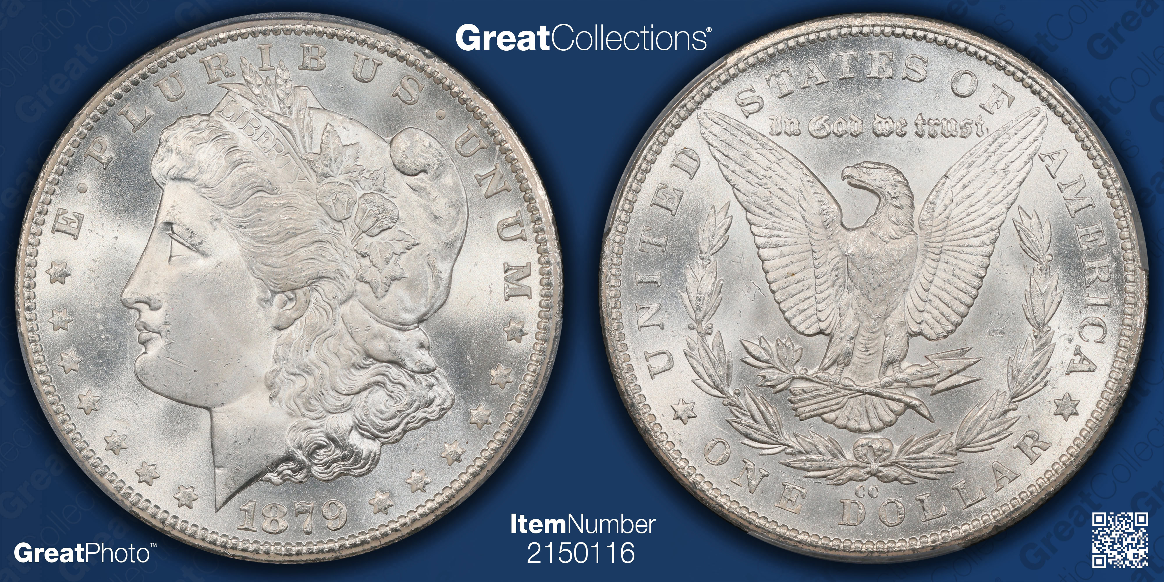 希少　レア　カール　カールおじさん　当たり券　あたり券　当時物 1879-CC Morgan Silver Dollar PCGS MS-65+ (Item 2150116