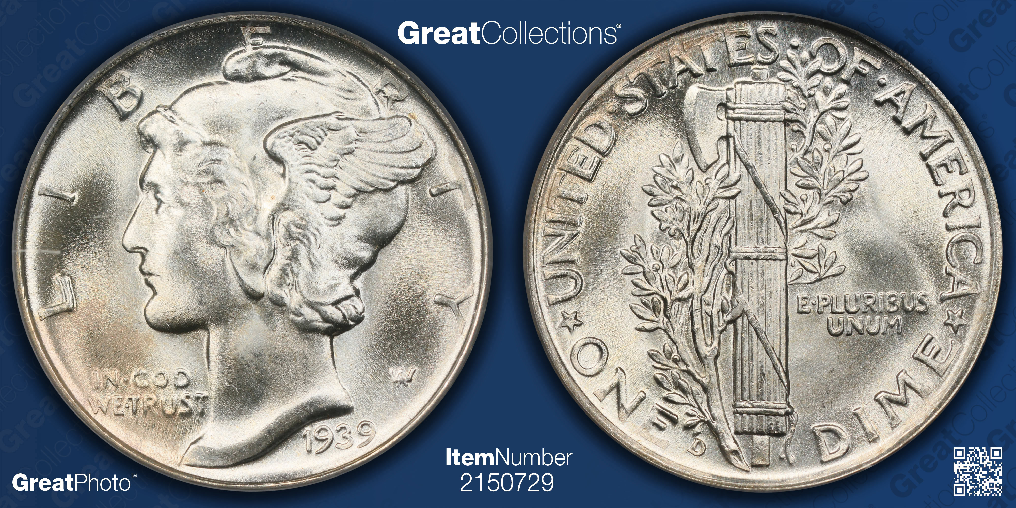 1939-D Mercury Dime PCGS MS-67 FB (Item 2150729