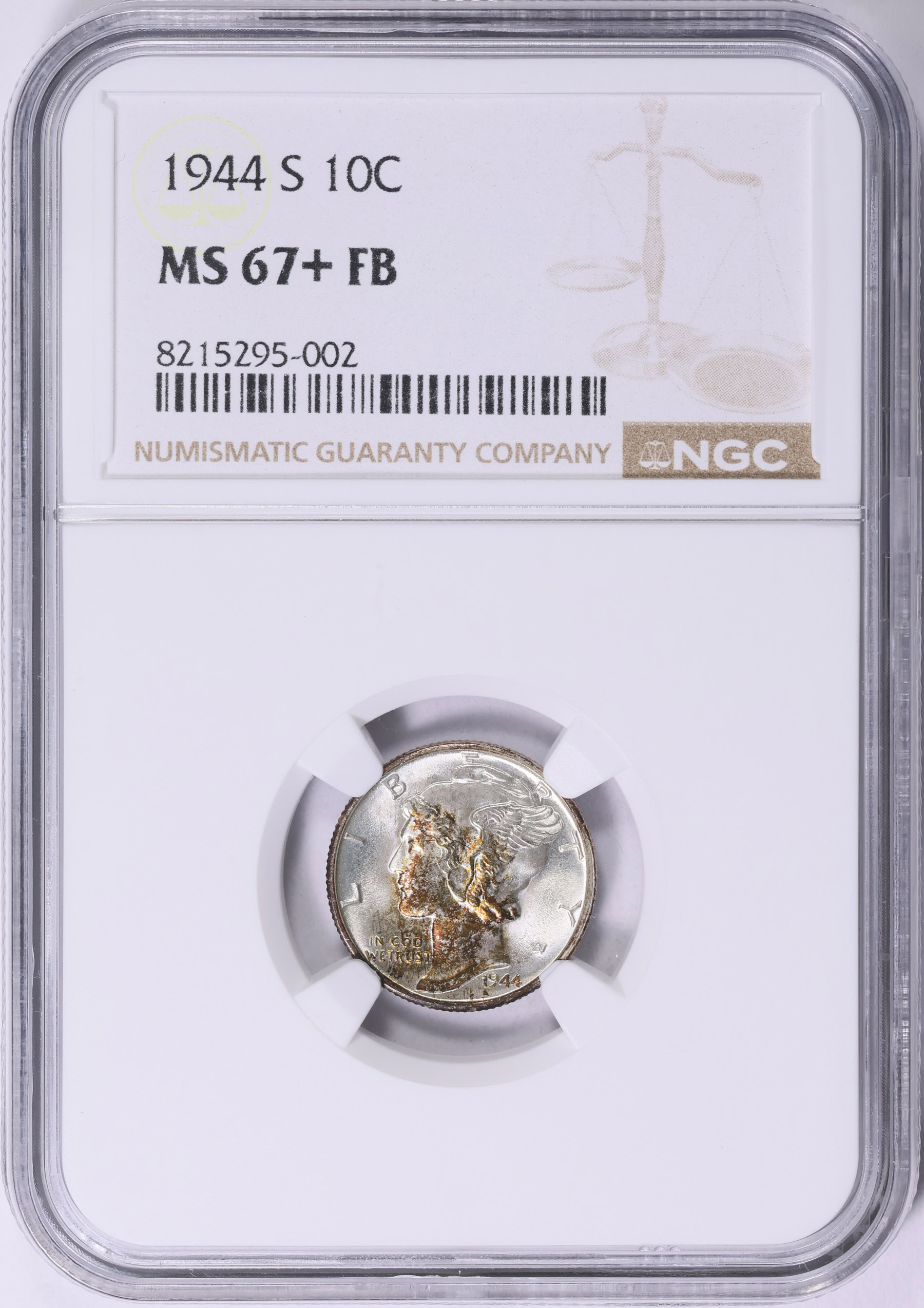 1944-S Mercury Dime NGC MS-67+ FB (Toned) (Item 2150770